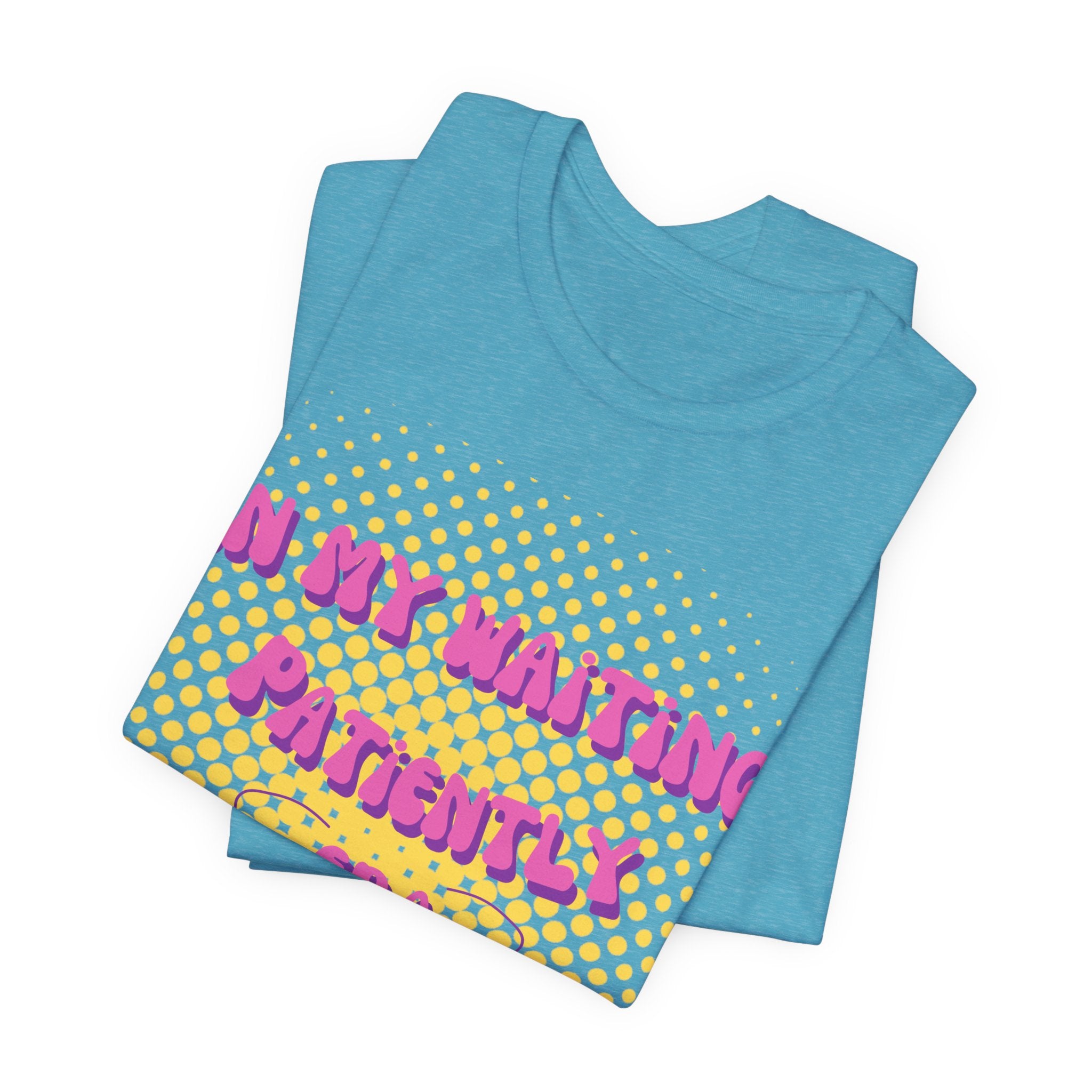 Women's 'In my Waiting Patiently Era' Tee - Yellow Graphic Jersey Short Sleeve