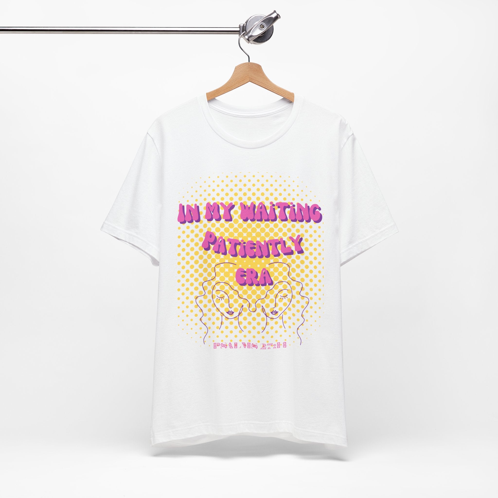 Women's 'In my Waiting Patiently Era' Tee - Yellow Graphic Jersey Short Sleeve