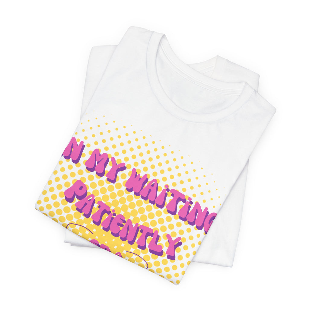 Women's 'In my Waiting Patiently Era' Tee - Yellow Graphic Jersey Short Sleeve