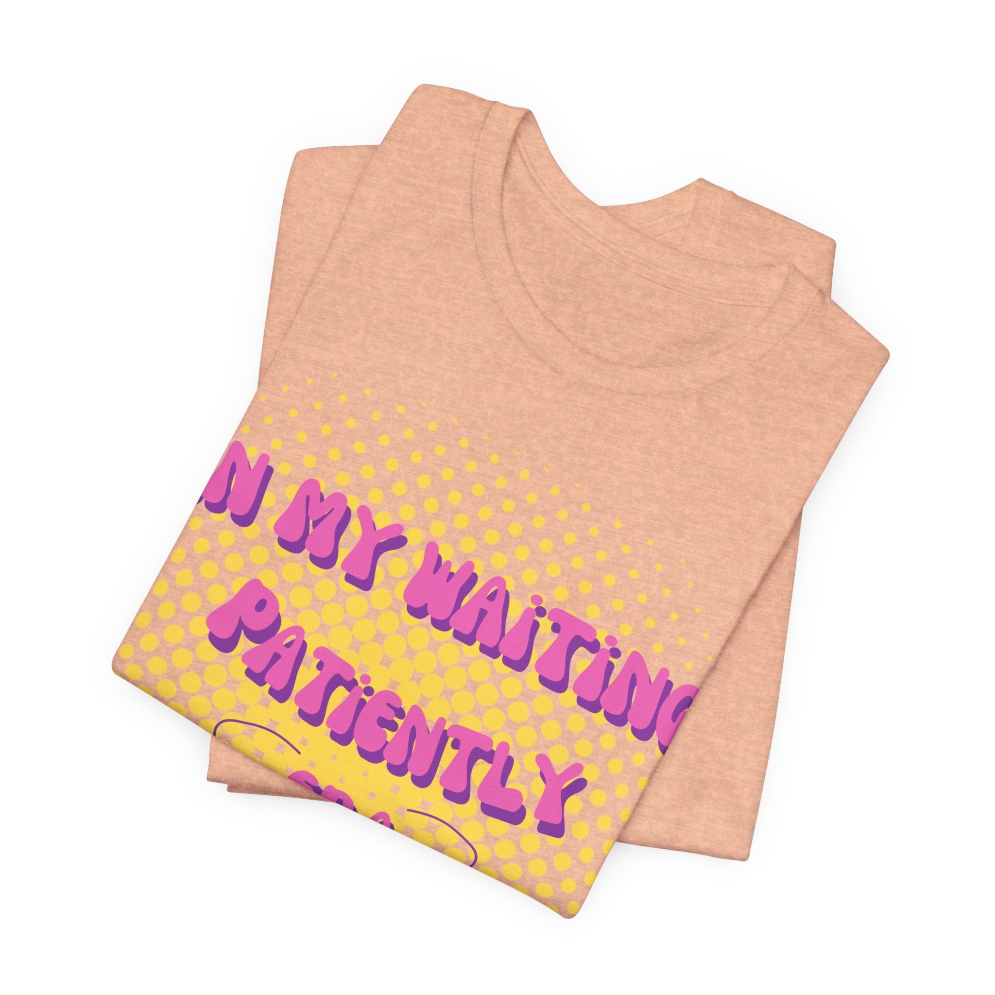 Women's 'In my Waiting Patiently Era' Tee - Yellow Graphic Jersey Short Sleeve