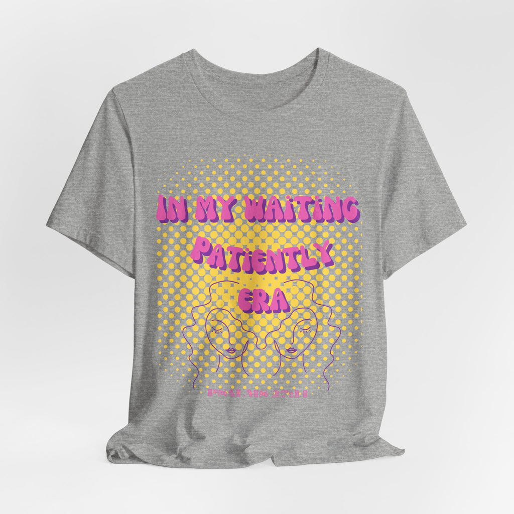 Women's 'In my Waiting Patiently Era' Tee - Yellow Graphic Jersey Short Sleeve