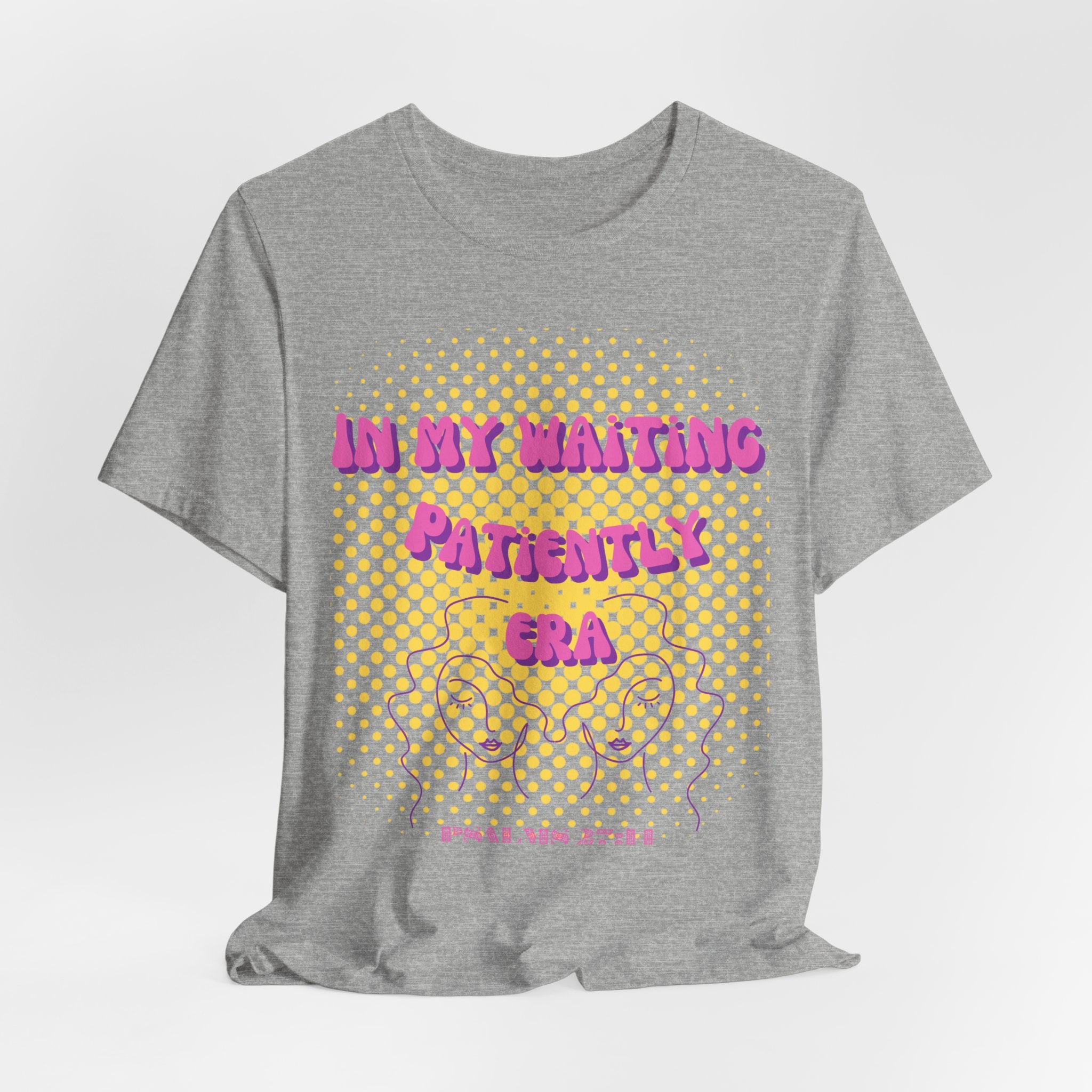 Women's 'In my Waiting Patiently Era' Tee - Yellow Graphic Jersey Short Sleeve
