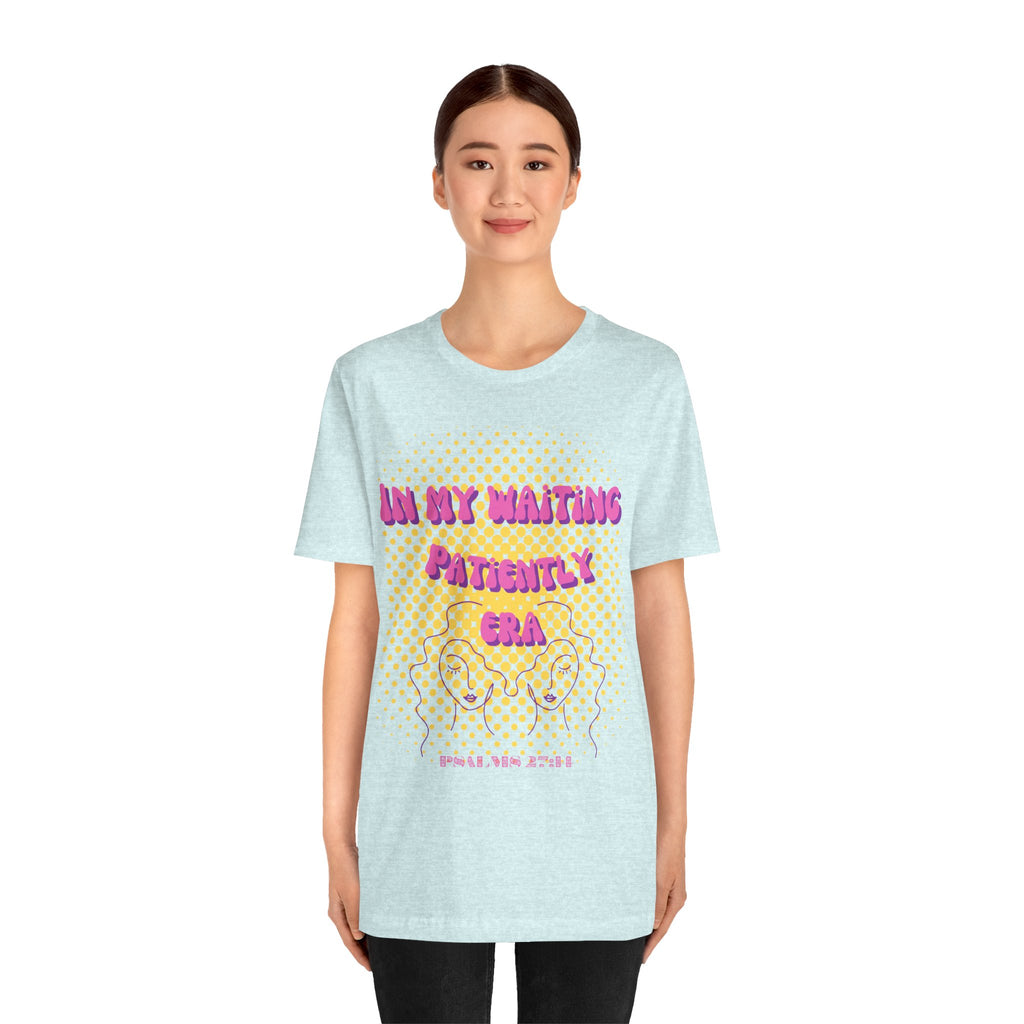 Women's 'In my Waiting Patiently Era' Tee - Yellow Graphic Jersey Short Sleeve