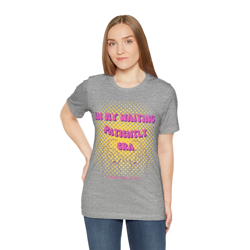 Women's 'In my Waiting Patiently Era' Tee - Yellow Graphic Jersey Short Sleeve