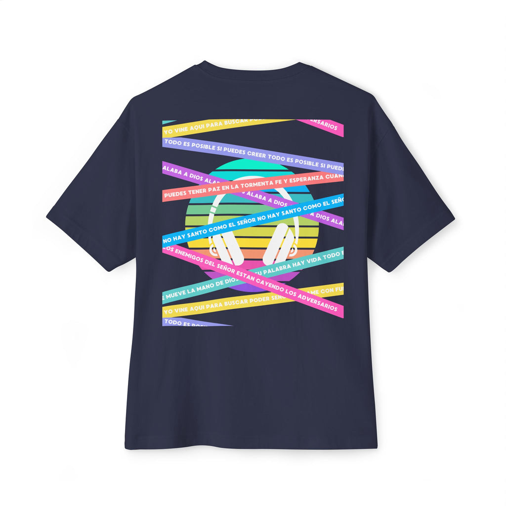 Woman's Spanish Music Tee (Música Cristiana letras)— Oversized Boxy with Colors