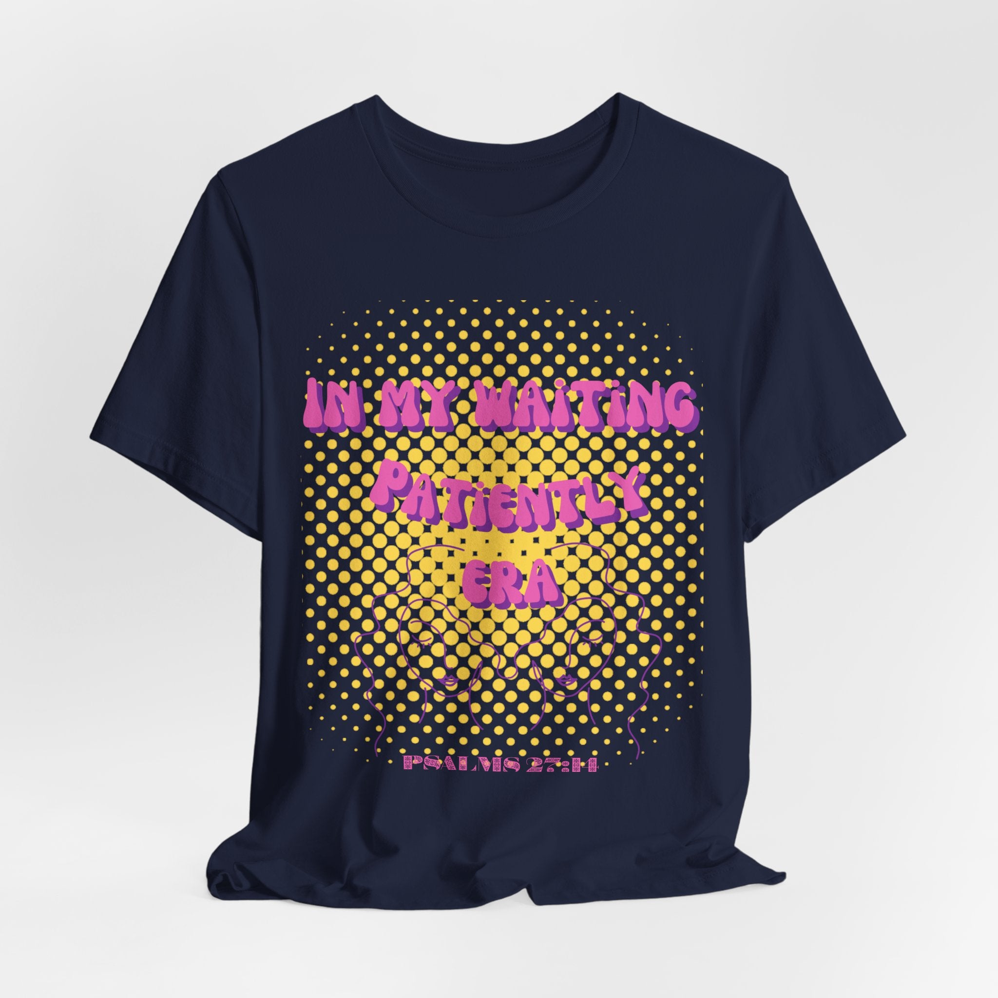 Women's 'In my Waiting Patiently Era' Tee - Yellow Graphic Jersey Short Sleeve