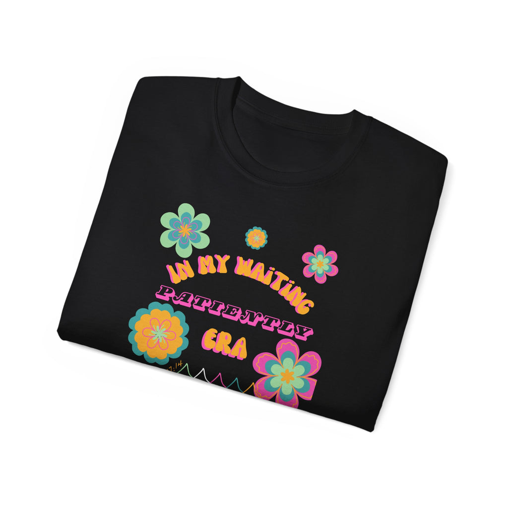 Retro Floral "In My Waiting Patiently Era" Ladies' V-Neck T-Shirt
