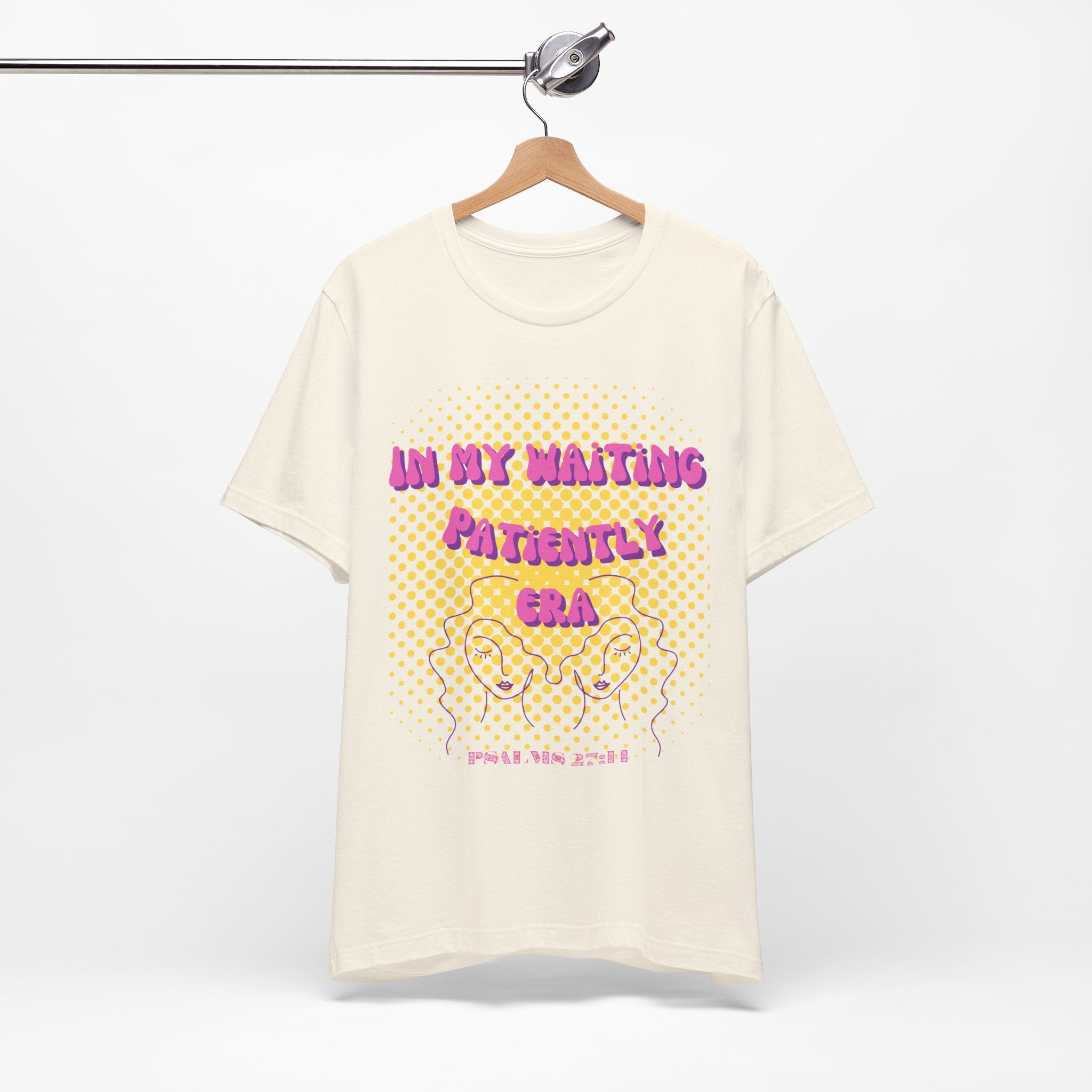 Women's 'In my Waiting Patiently Era' Tee - Yellow Graphic Jersey Short Sleeve