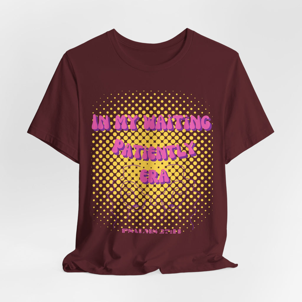 Women's 'In my Waiting Patiently Era' Tee - Yellow Graphic Jersey Short Sleeve