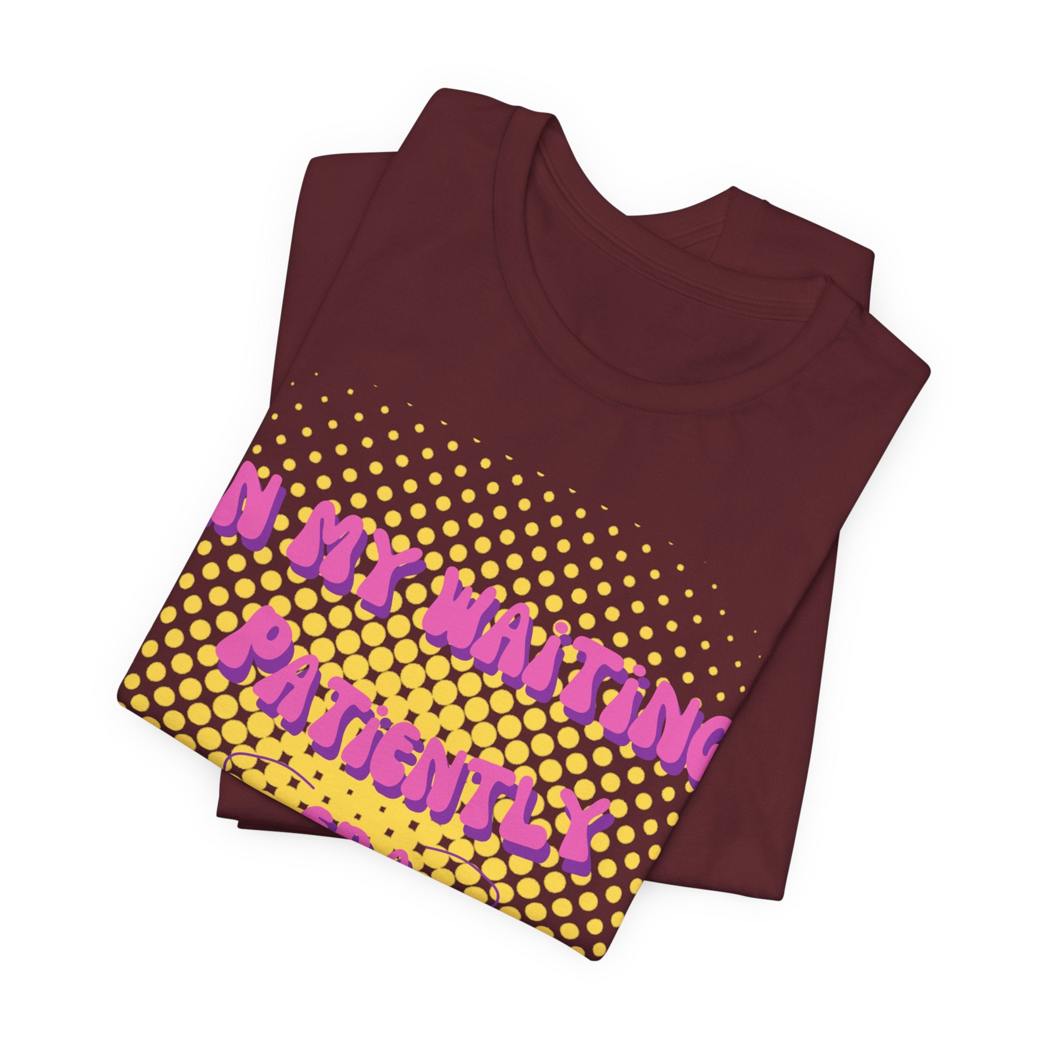 Women's 'In my Waiting Patiently Era' Tee - Yellow Graphic Jersey Short Sleeve