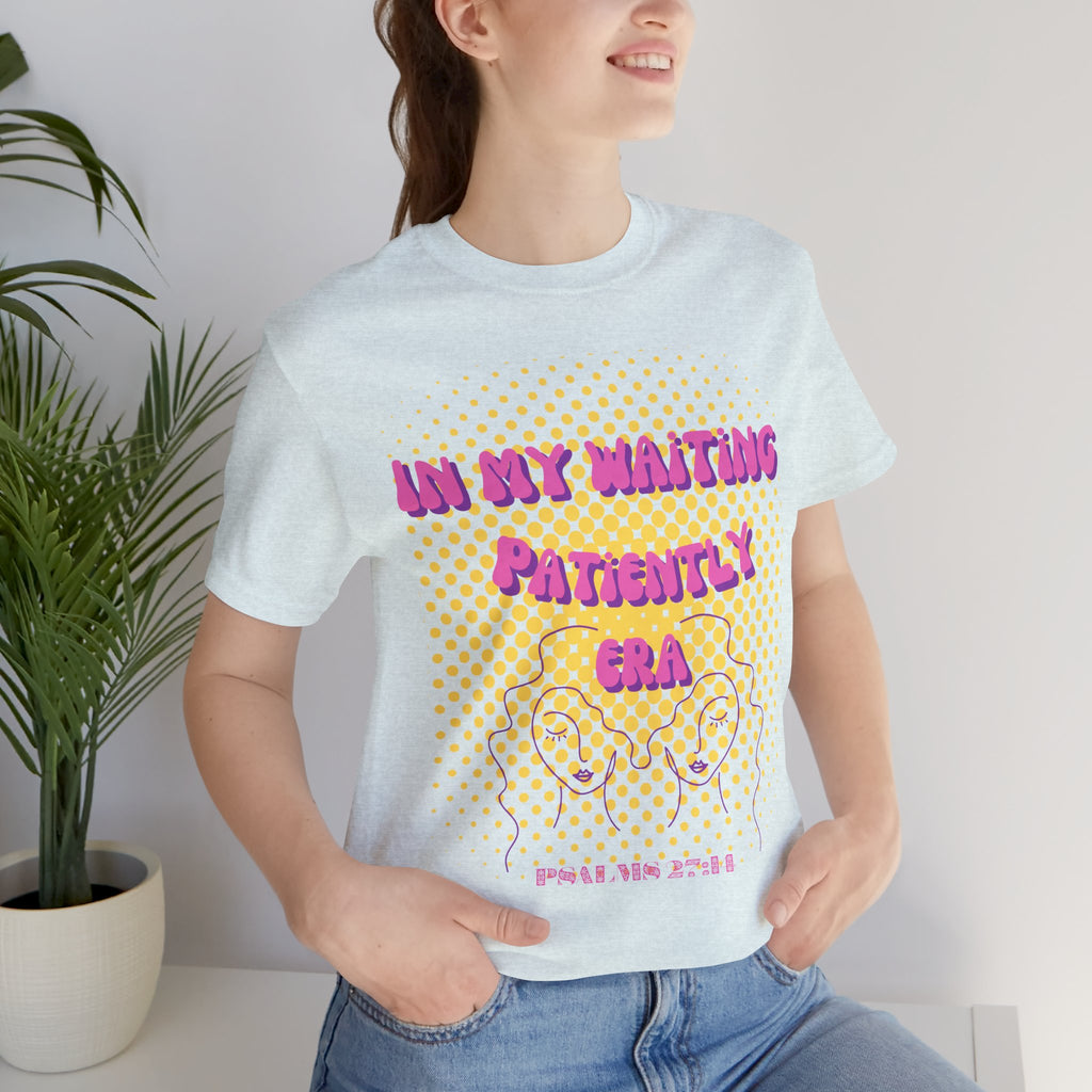 Women's 'In my Waiting Patiently Era' Tee - Yellow Graphic Jersey Short Sleeve