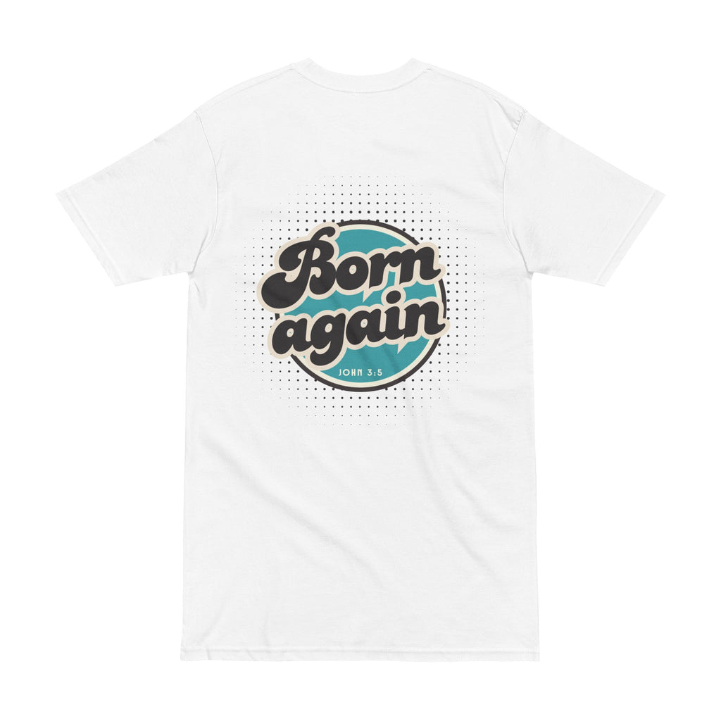 Men's 'Born Again' T-Shirt — Retro Christian Faith Tee (John 3:5)