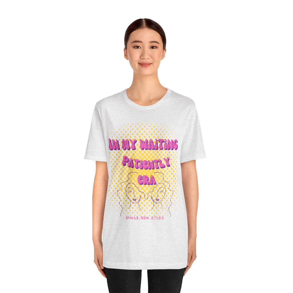 Women's 'In my Waiting Patiently Era' Tee - Yellow Graphic Jersey Short Sleeve