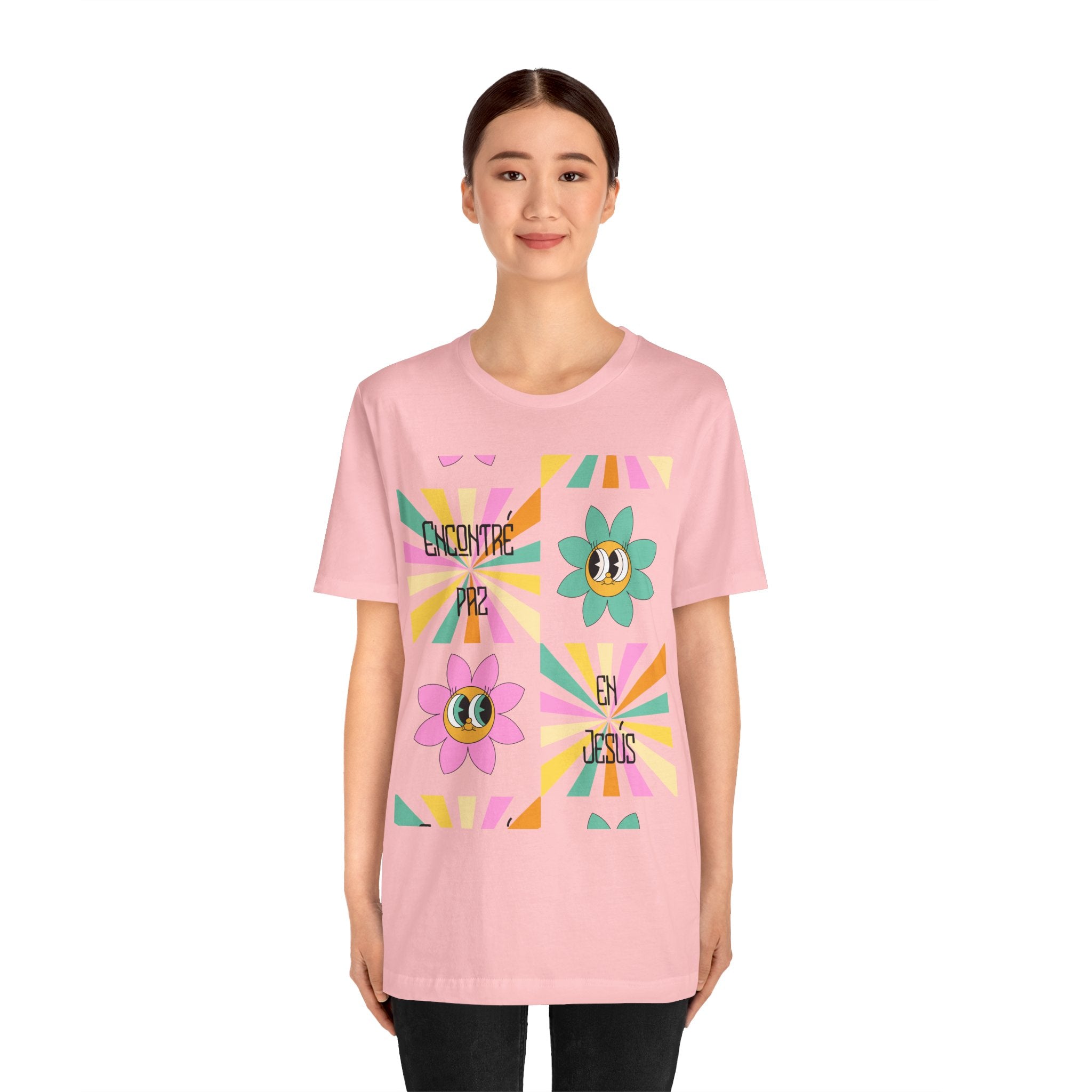 Woman's Spanish "Encontré paz en Jesús"- Camisa Retro Español