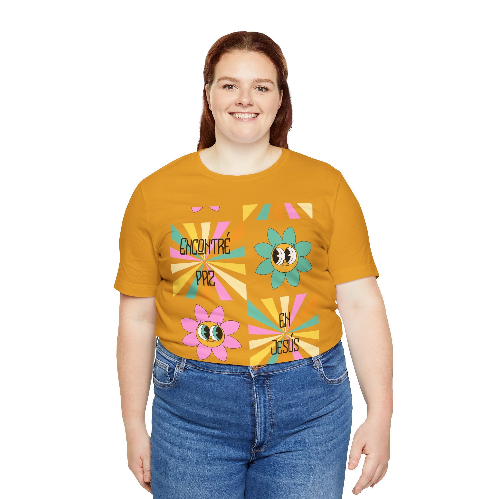 Woman's Spanish "Encontré paz en Jesús"- Camisa Retro Español