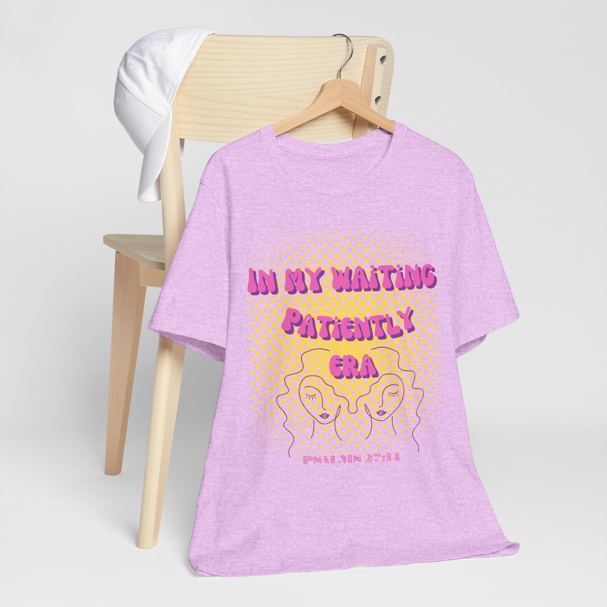 Women's 'In my Waiting Patiently Era' Tee - Yellow Graphic Jersey Short Sleeve