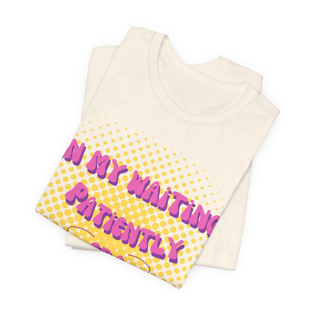 Women's 'In my Waiting Patiently Era' Tee - Yellow Graphic Jersey Short Sleeve