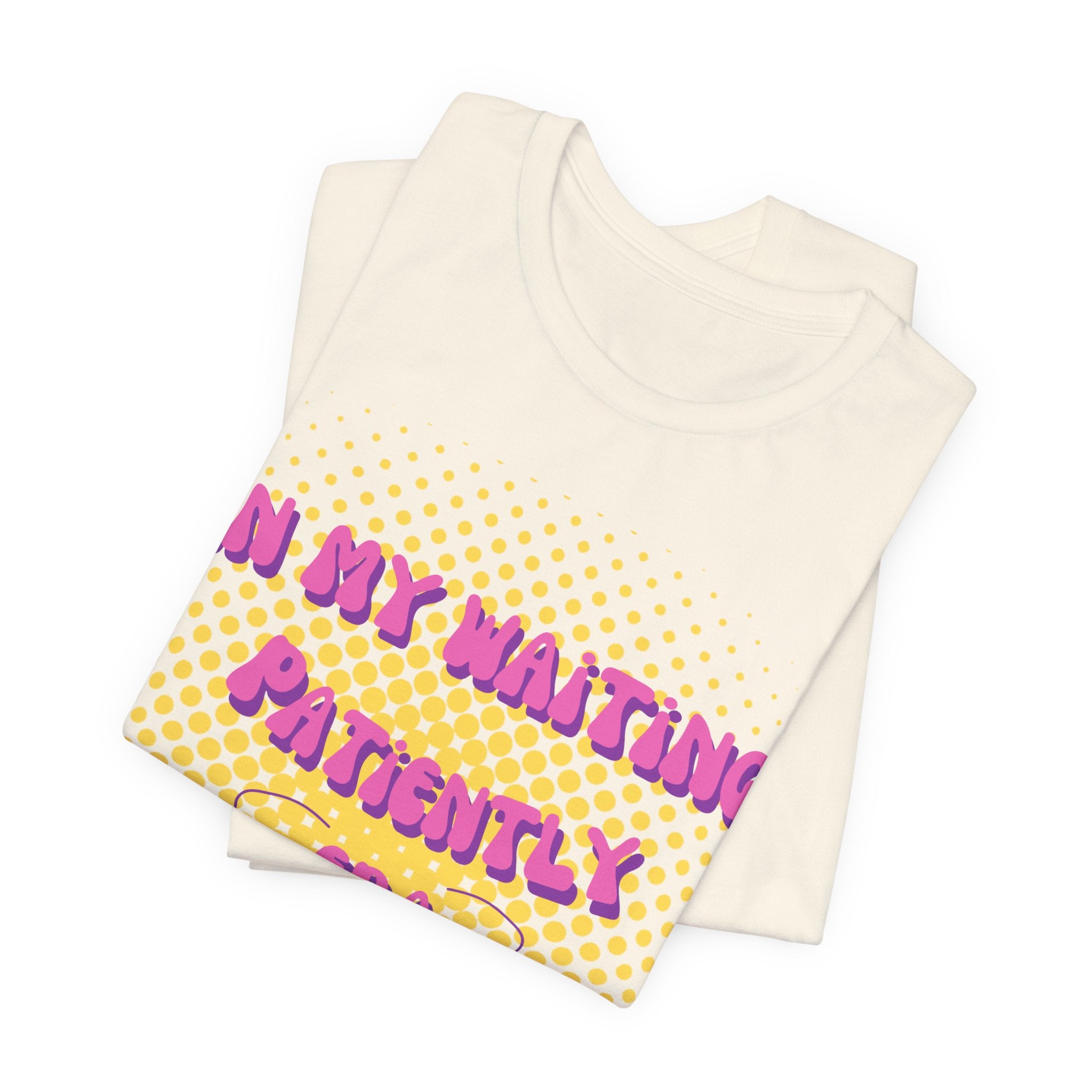 Women's 'In my Waiting Patiently Era' Tee - Yellow Graphic Jersey Short Sleeve