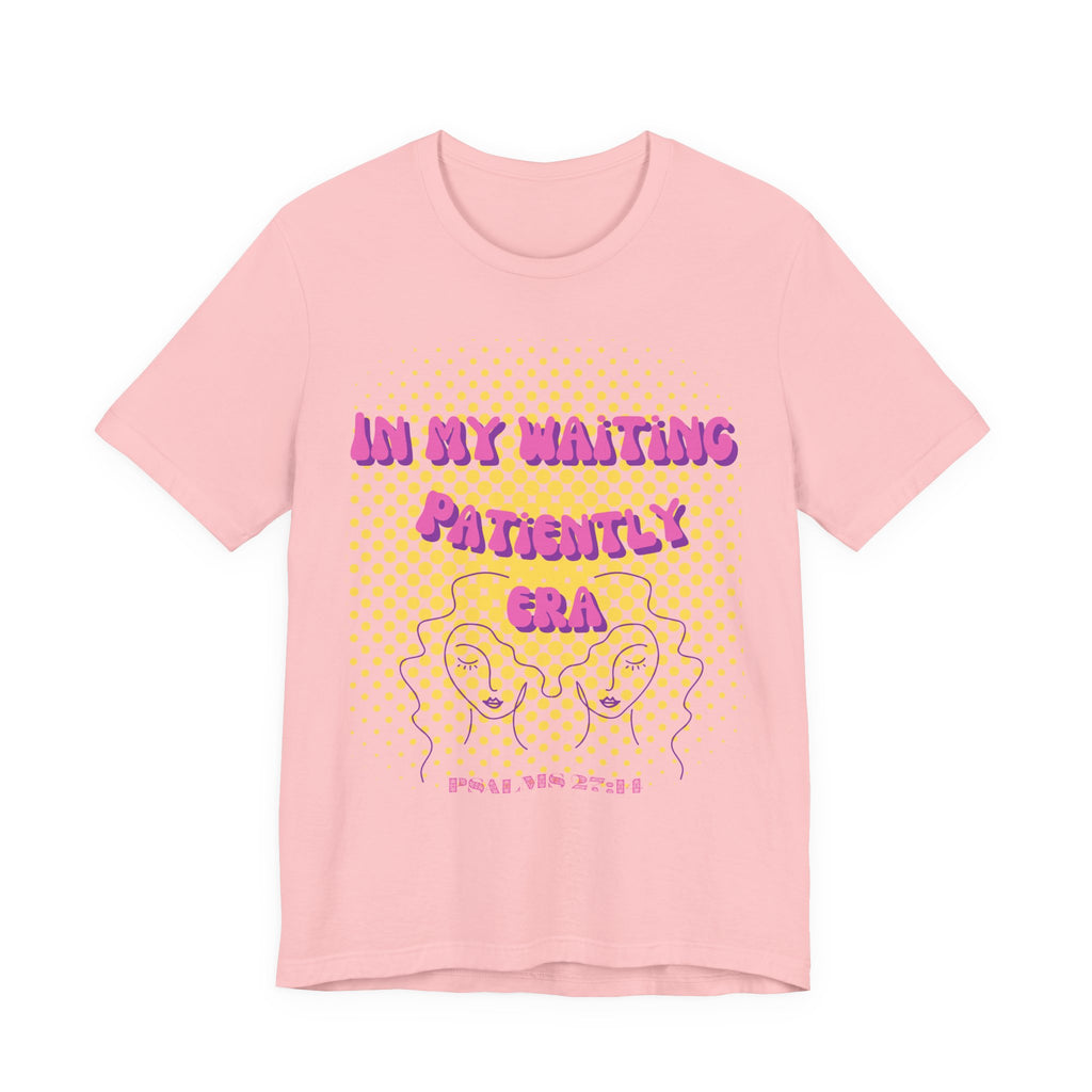 Women's 'In my Waiting Patiently Era' Tee - Yellow Graphic Jersey Short Sleeve