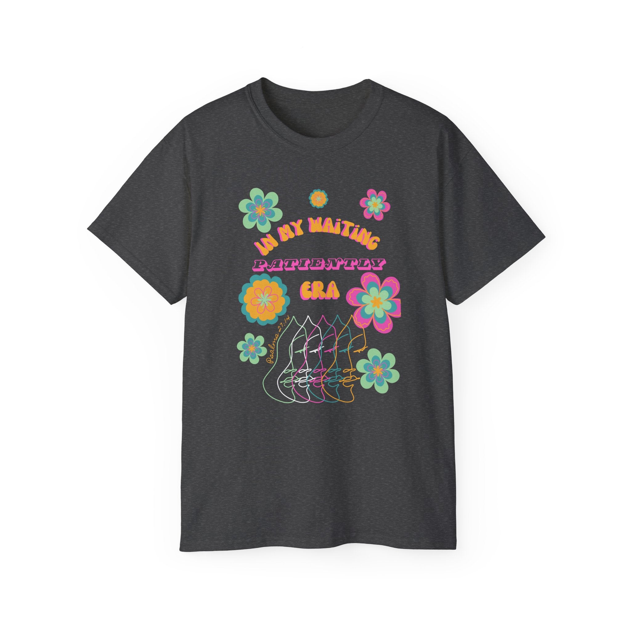 Retro Floral "In My Waiting Patiently Era" Ladies' V-Neck T-Shirt