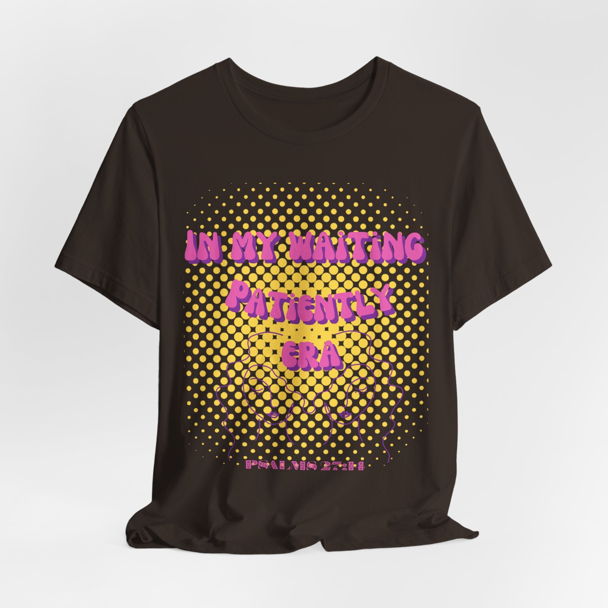 Women's 'In my Waiting Patiently Era' Tee - Yellow Graphic Jersey Short Sleeve