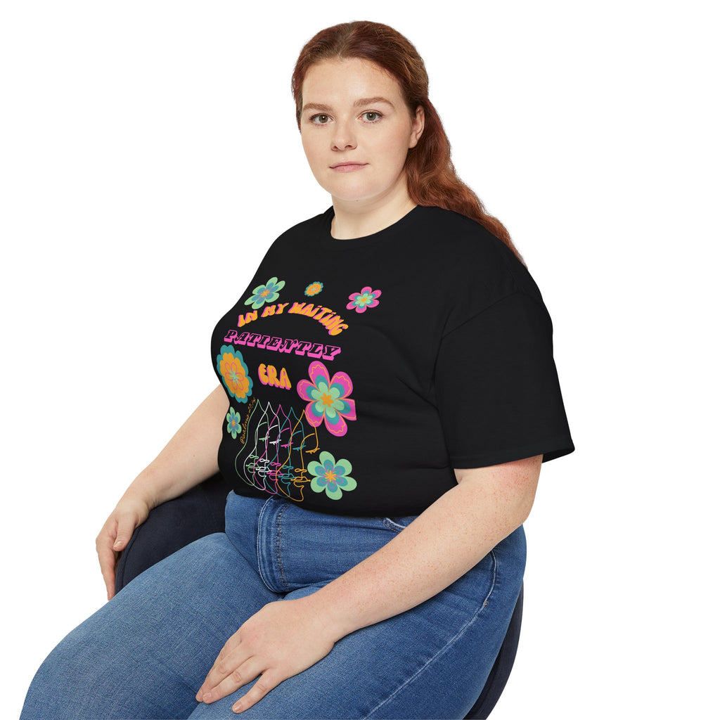 Retro Floral "In My Waiting Patiently Era" Ladies' V-Neck T-Shirt