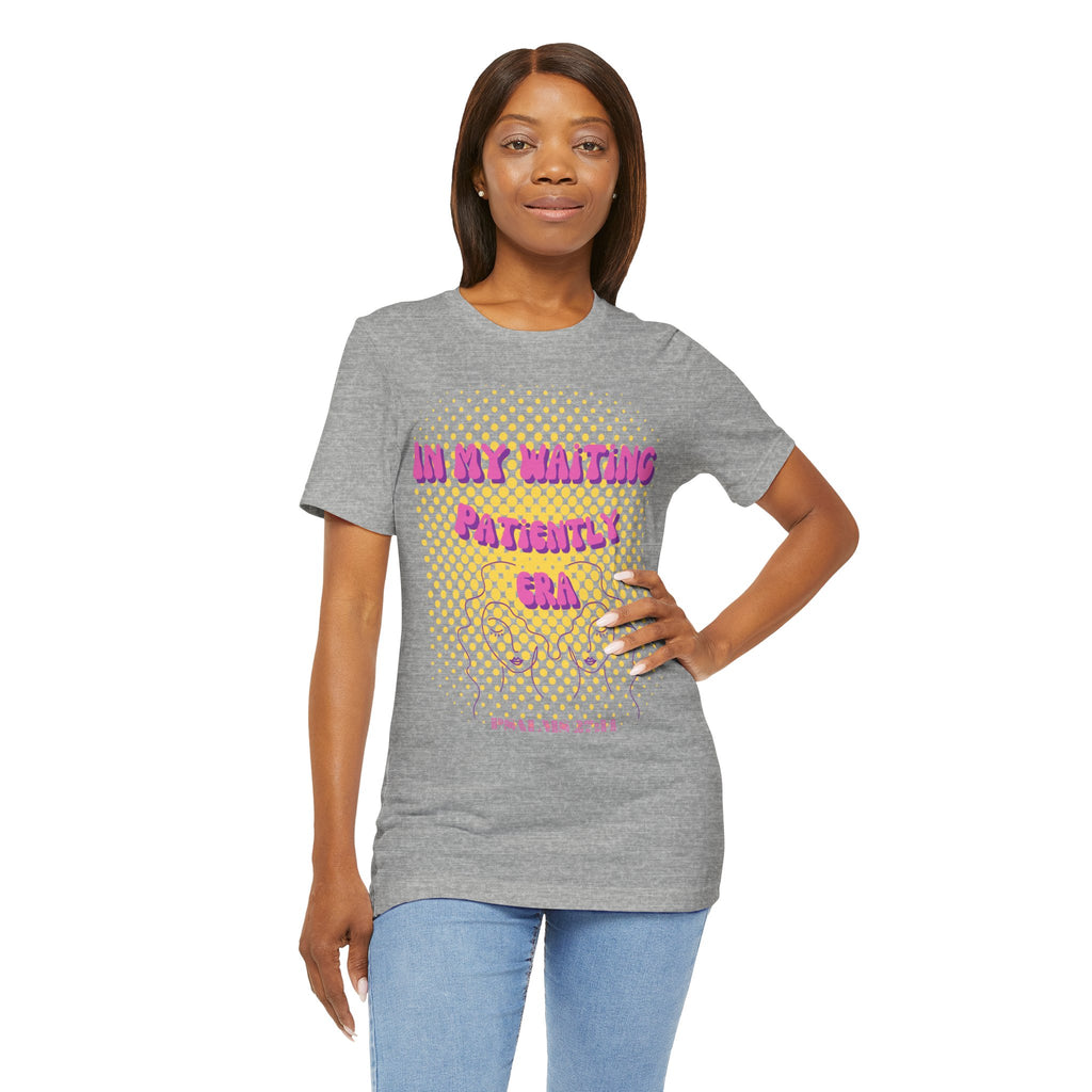Women's 'In my Waiting Patiently Era' Tee - Yellow Graphic Jersey Short Sleeve
