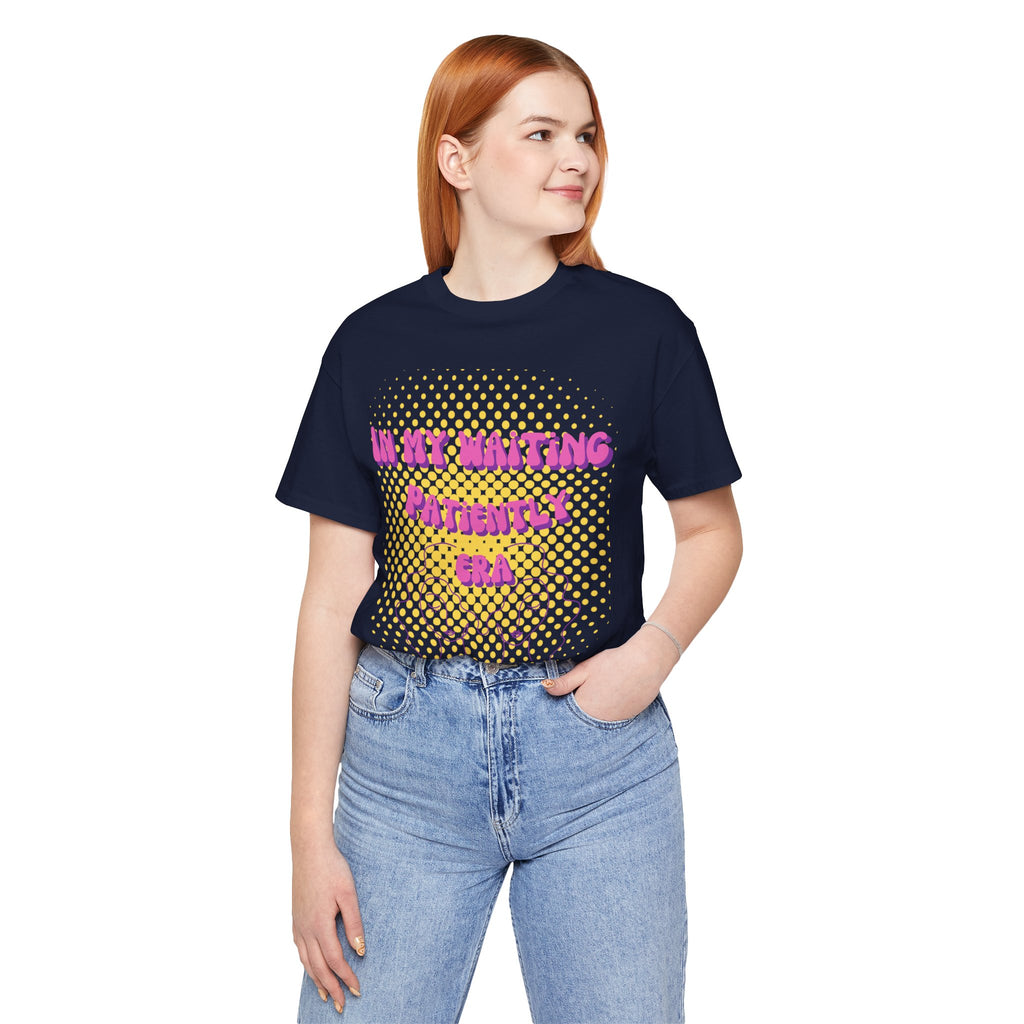 Women's 'In my Waiting Patiently Era' Tee - Yellow Graphic Jersey Short Sleeve