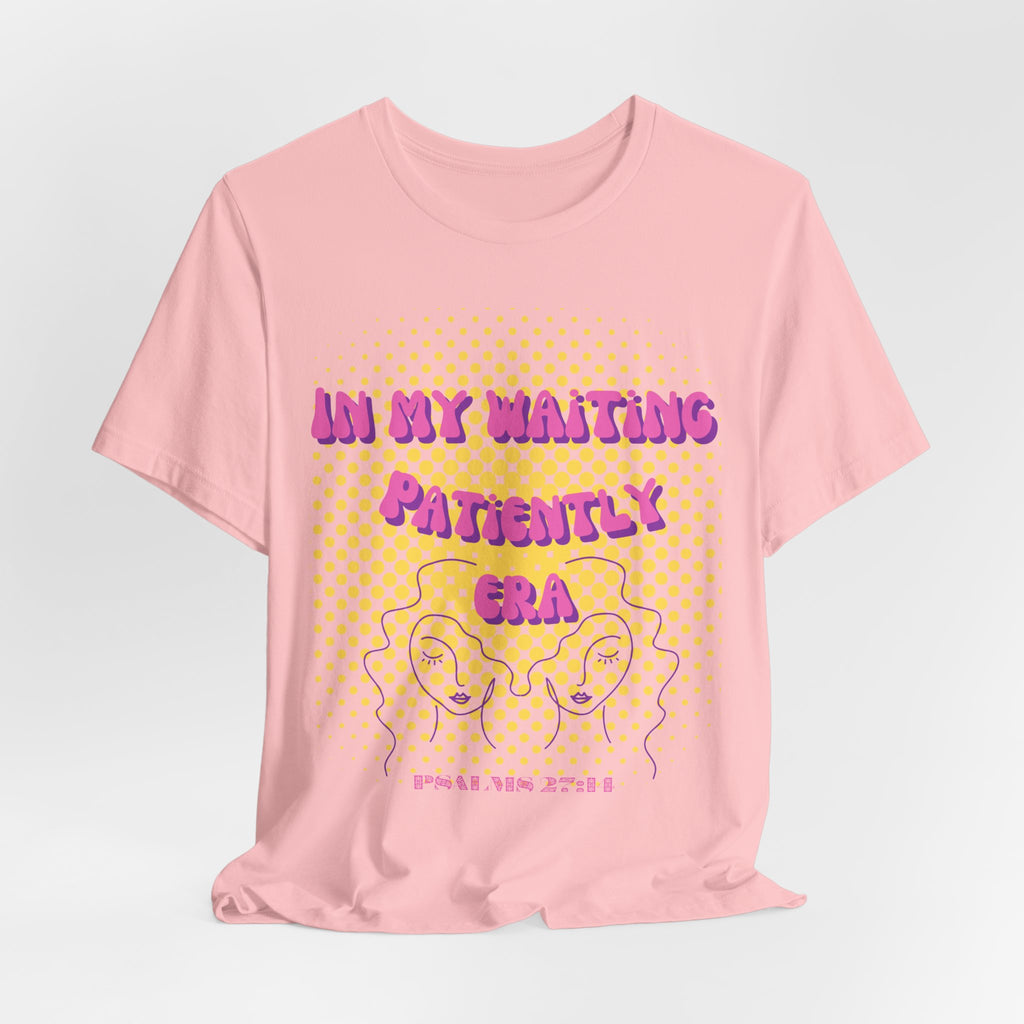 Women's 'In my Waiting Patiently Era' Tee - Yellow Graphic Jersey Short Sleeve