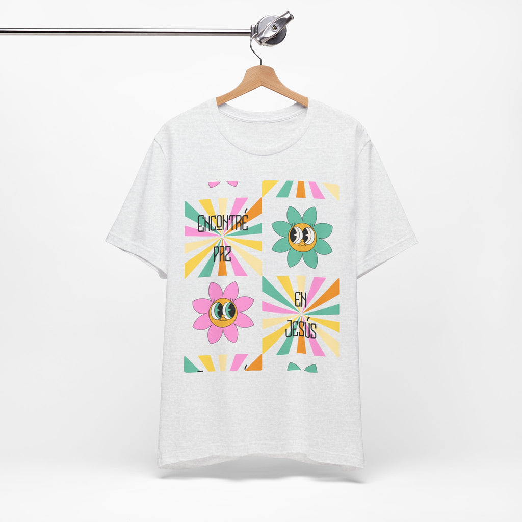 Woman's Spanish "Encontré paz en Jesús"- Camisa Retro Español