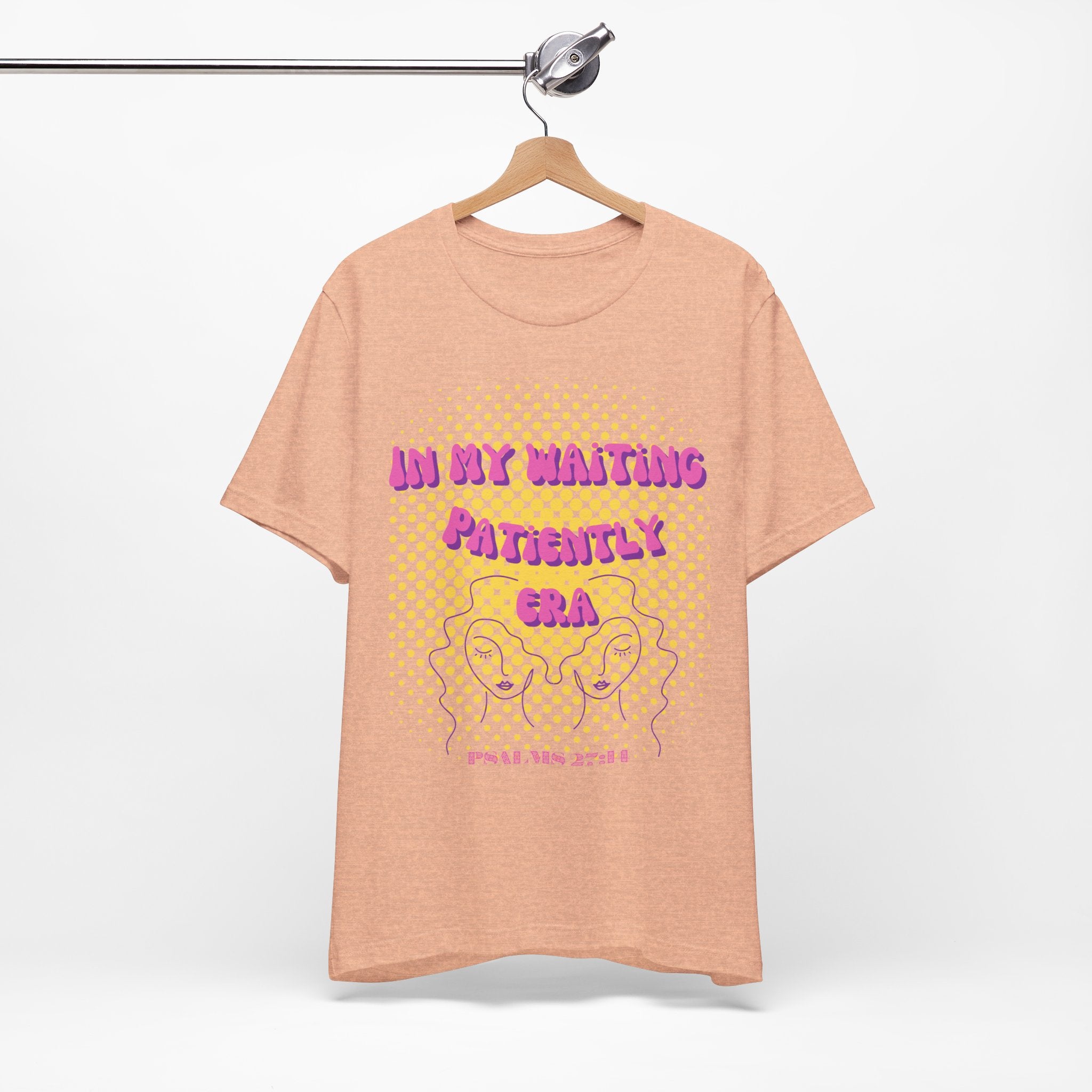 Women's 'In my Waiting Patiently Era' Tee - Yellow Graphic Jersey Short Sleeve
