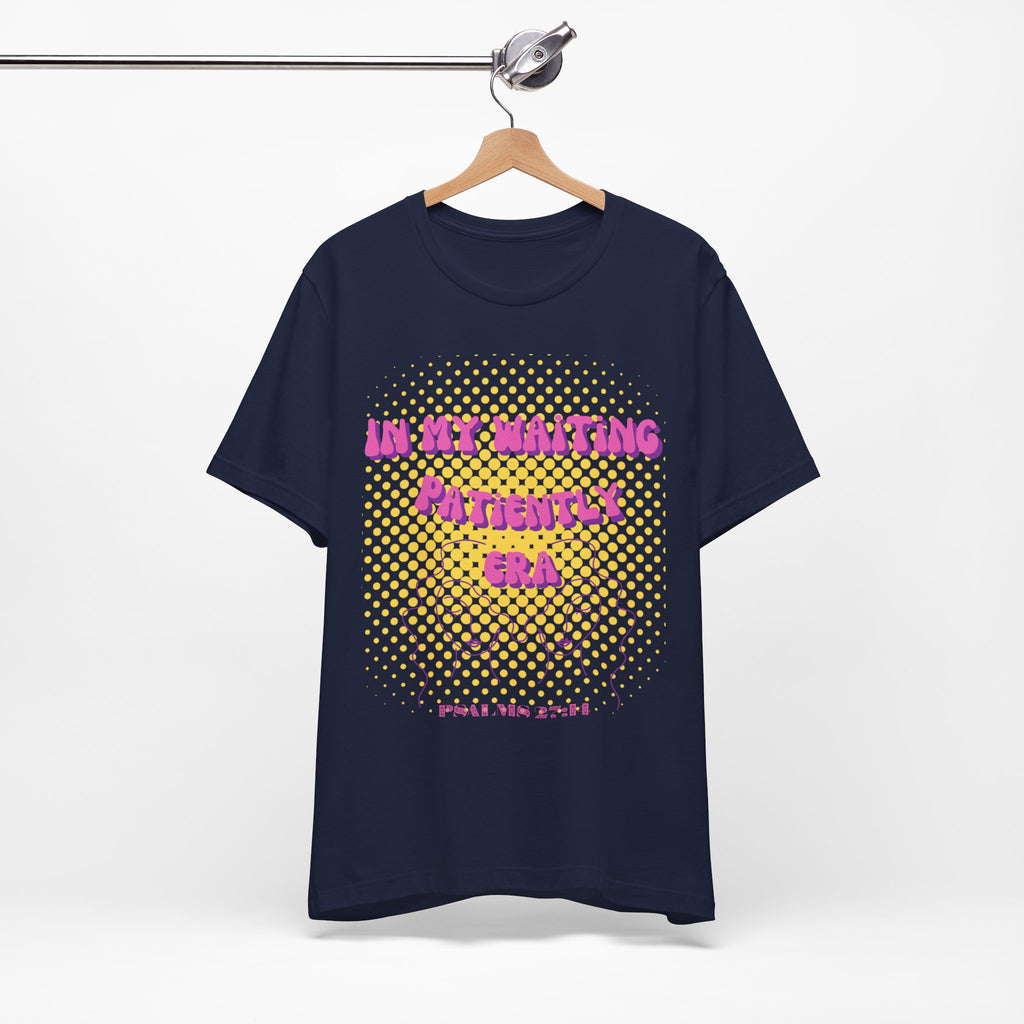 Women's 'In my Waiting Patiently Era' Tee - Yellow Graphic Jersey Short Sleeve