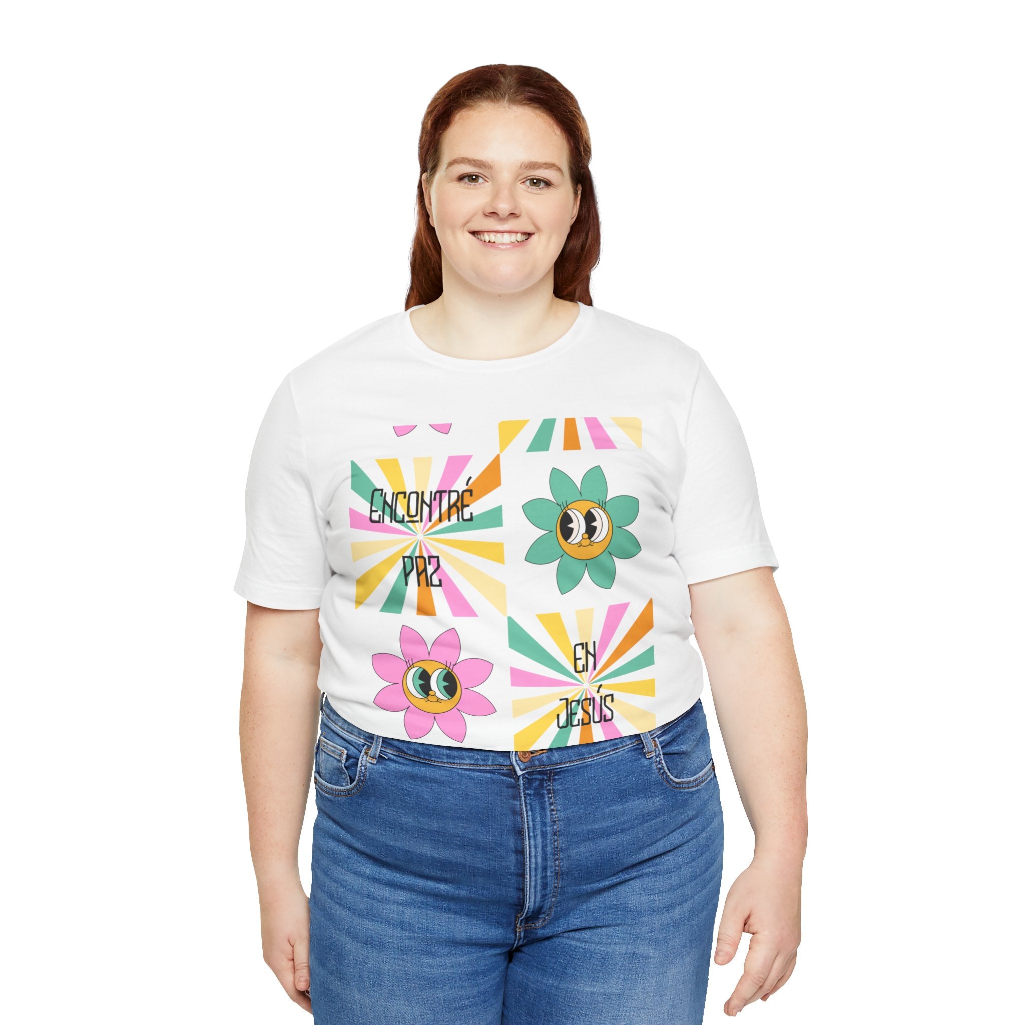 Woman's Spanish "Encontré paz en Jesús"- Camisa Retro Español