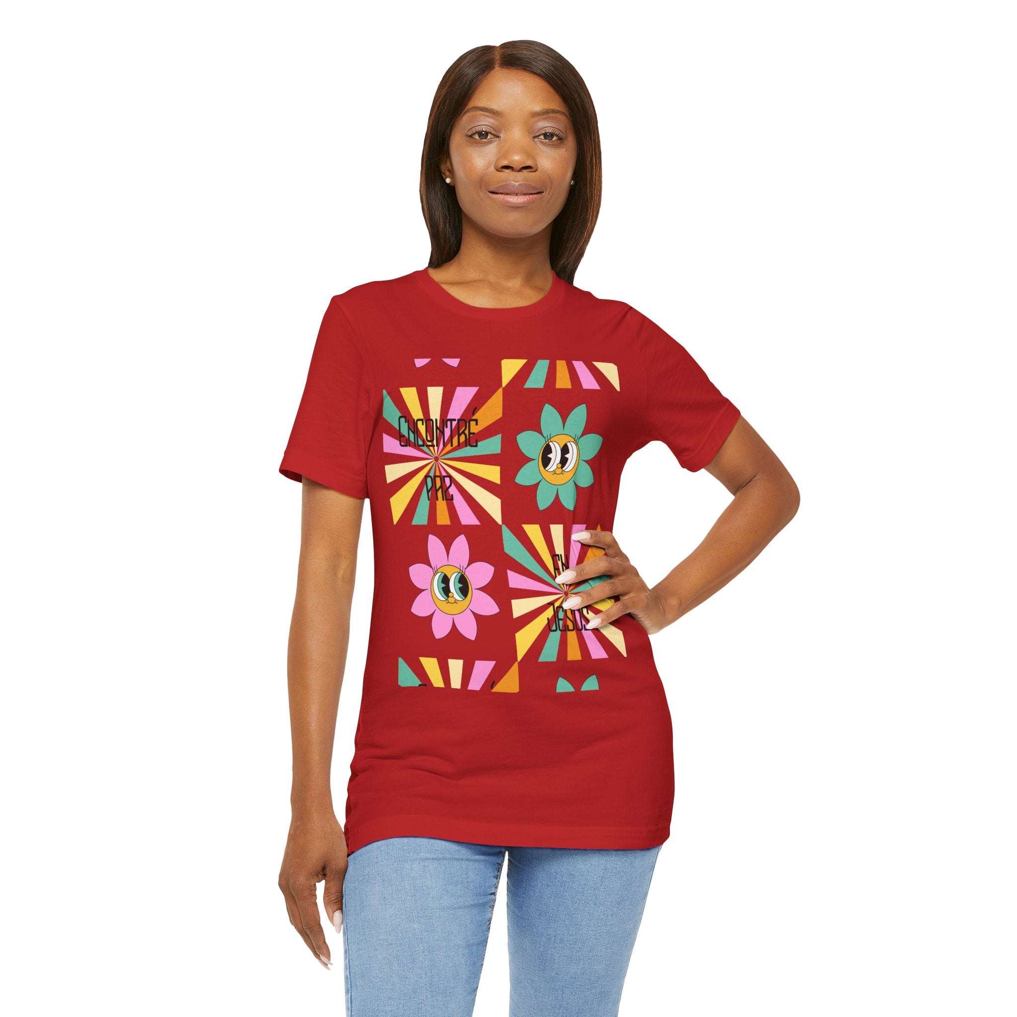 Woman's Spanish "Encontré paz en Jesús"- Camisa Retro Español