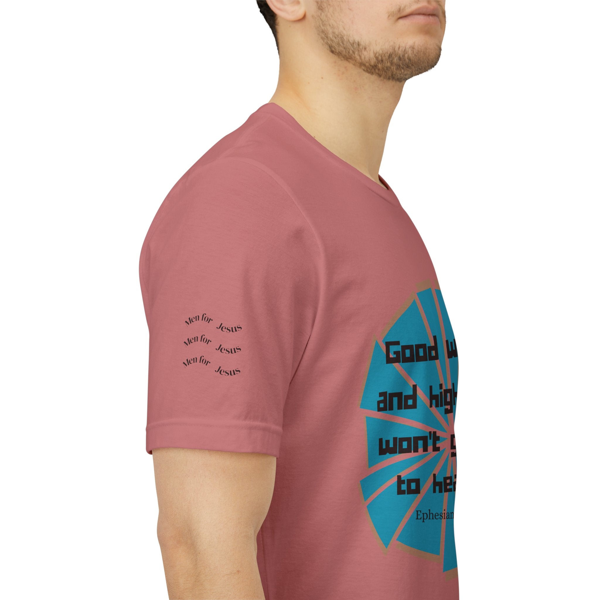 Mens Jersey Short Sleeve Tee- "Good works and high titles"