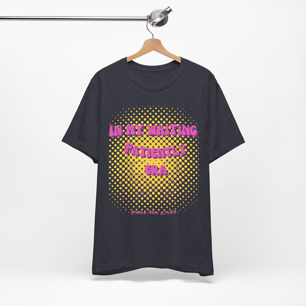 Women's 'In my Waiting Patiently Era' Tee - Yellow Graphic Jersey Short Sleeve