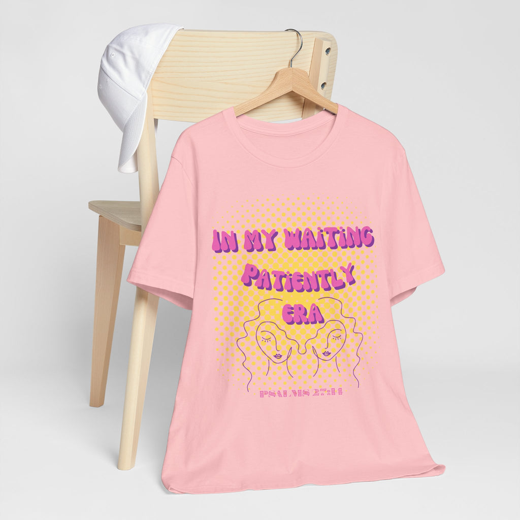 Women's 'In my Waiting Patiently Era' Tee - Yellow Graphic Jersey Short Sleeve
