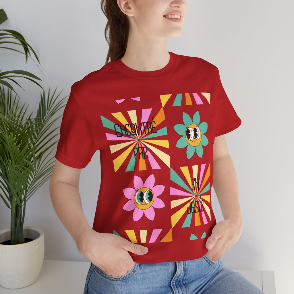 Woman's Spanish "Encontré paz en Jesús"- Camisa Retro Español