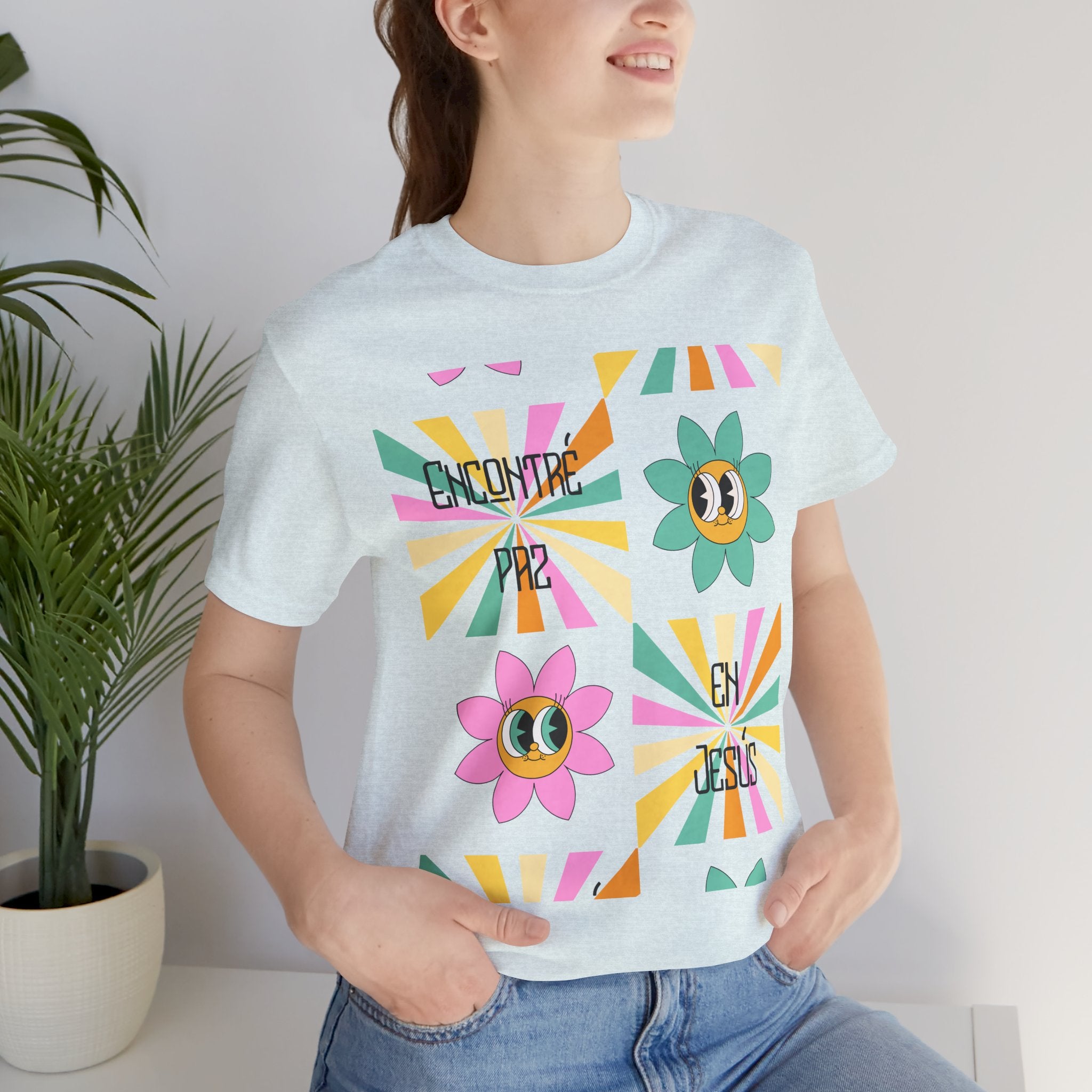 Woman's Spanish "Encontré paz en Jesús"- Camisa Retro Español