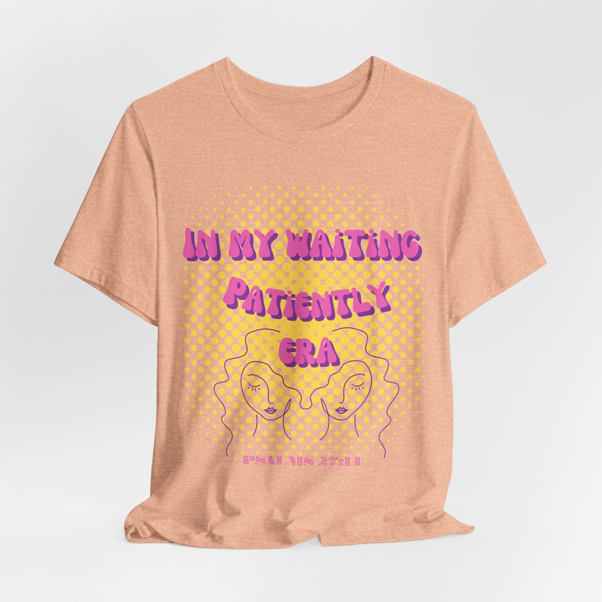 Women's 'In my Waiting Patiently Era' Tee - Yellow Graphic Jersey Short Sleeve
