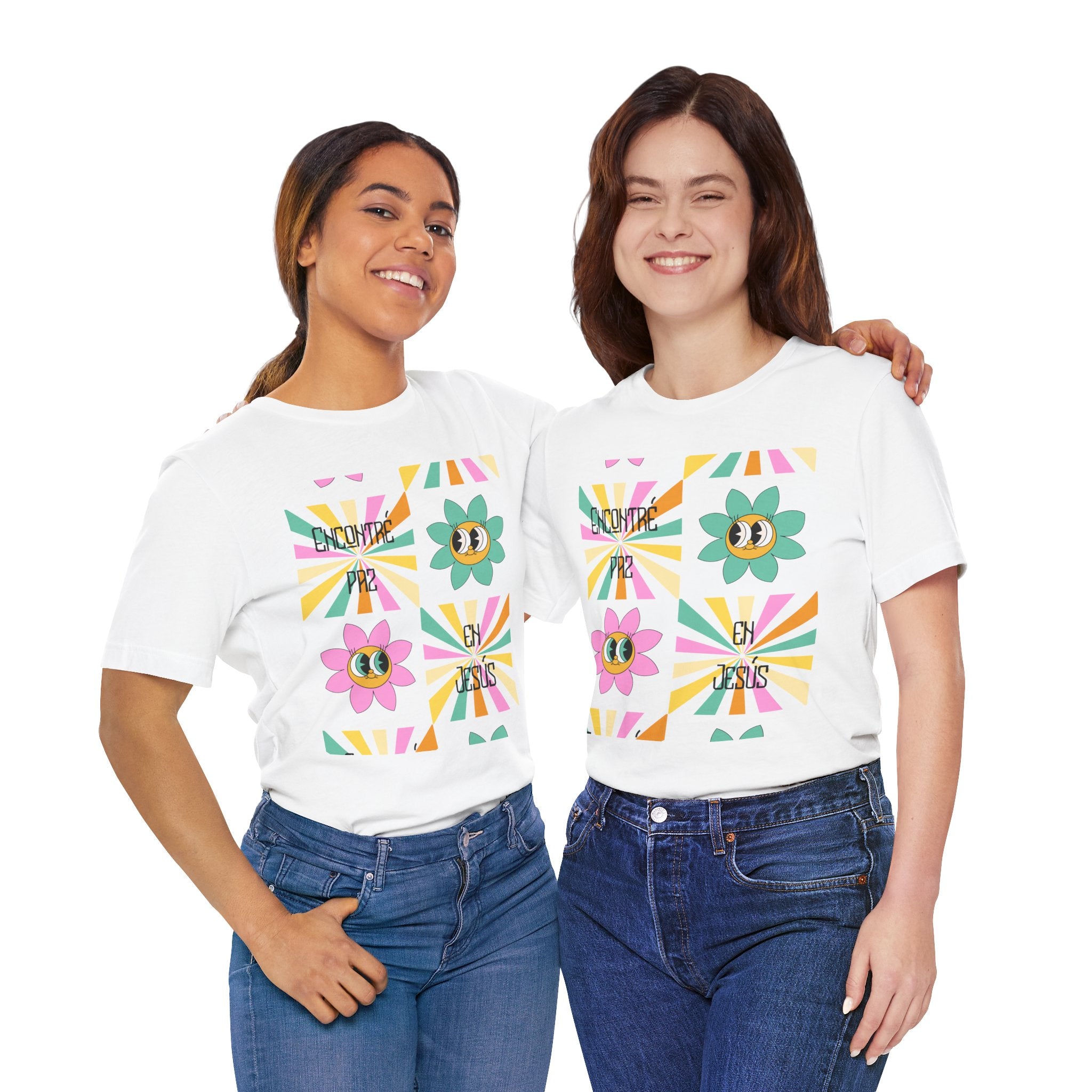 Woman's Spanish "Encontré paz en Jesús"- Camisa Retro Español