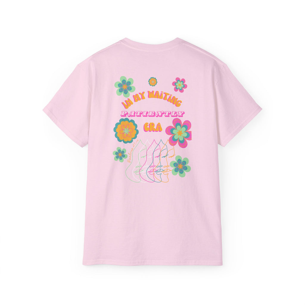 Retro Floral "In My Waiting Patiently Era" Ladies' V-Neck T-Shirt