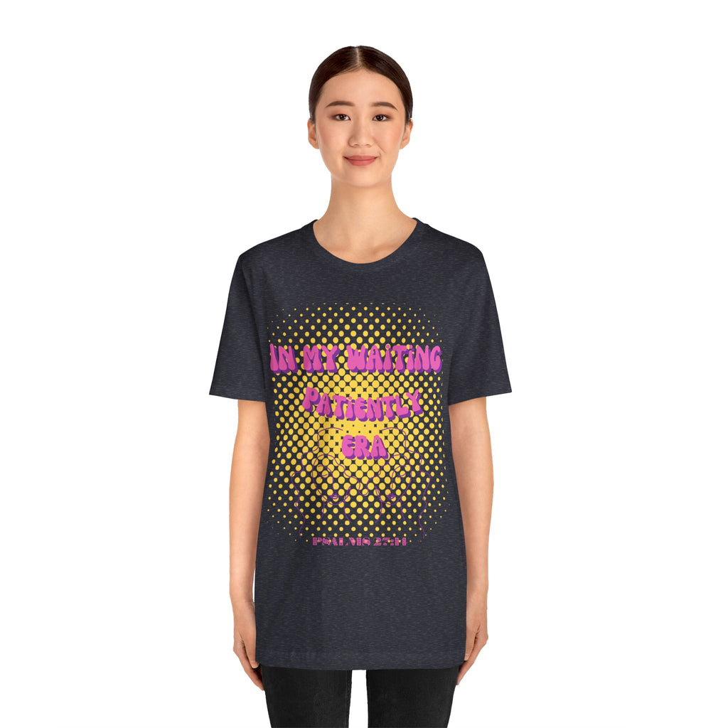 Women's 'In my Waiting Patiently Era' Tee - Yellow Graphic Jersey Short Sleeve