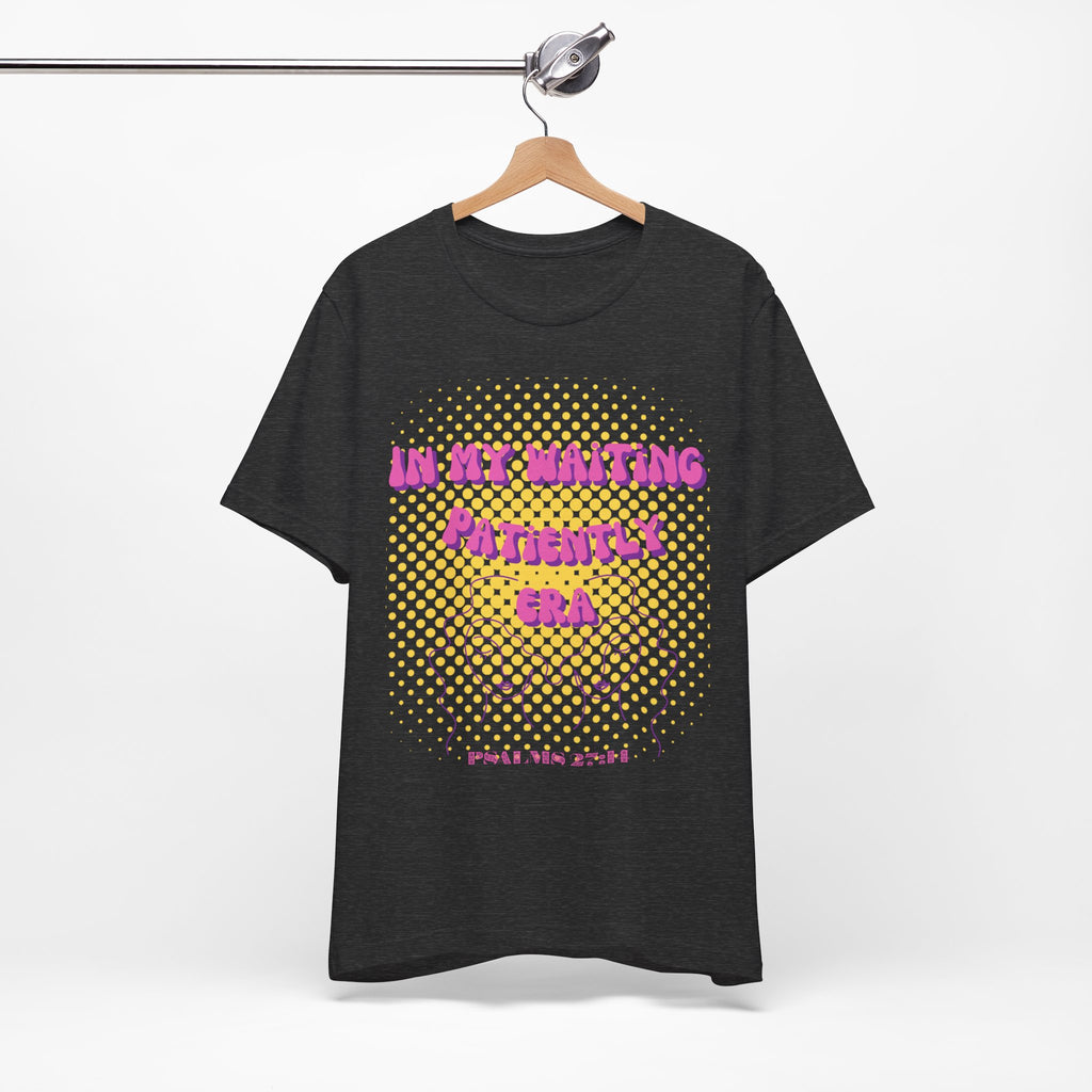 Women's 'In my Waiting Patiently Era' Tee - Yellow Graphic Jersey Short Sleeve
