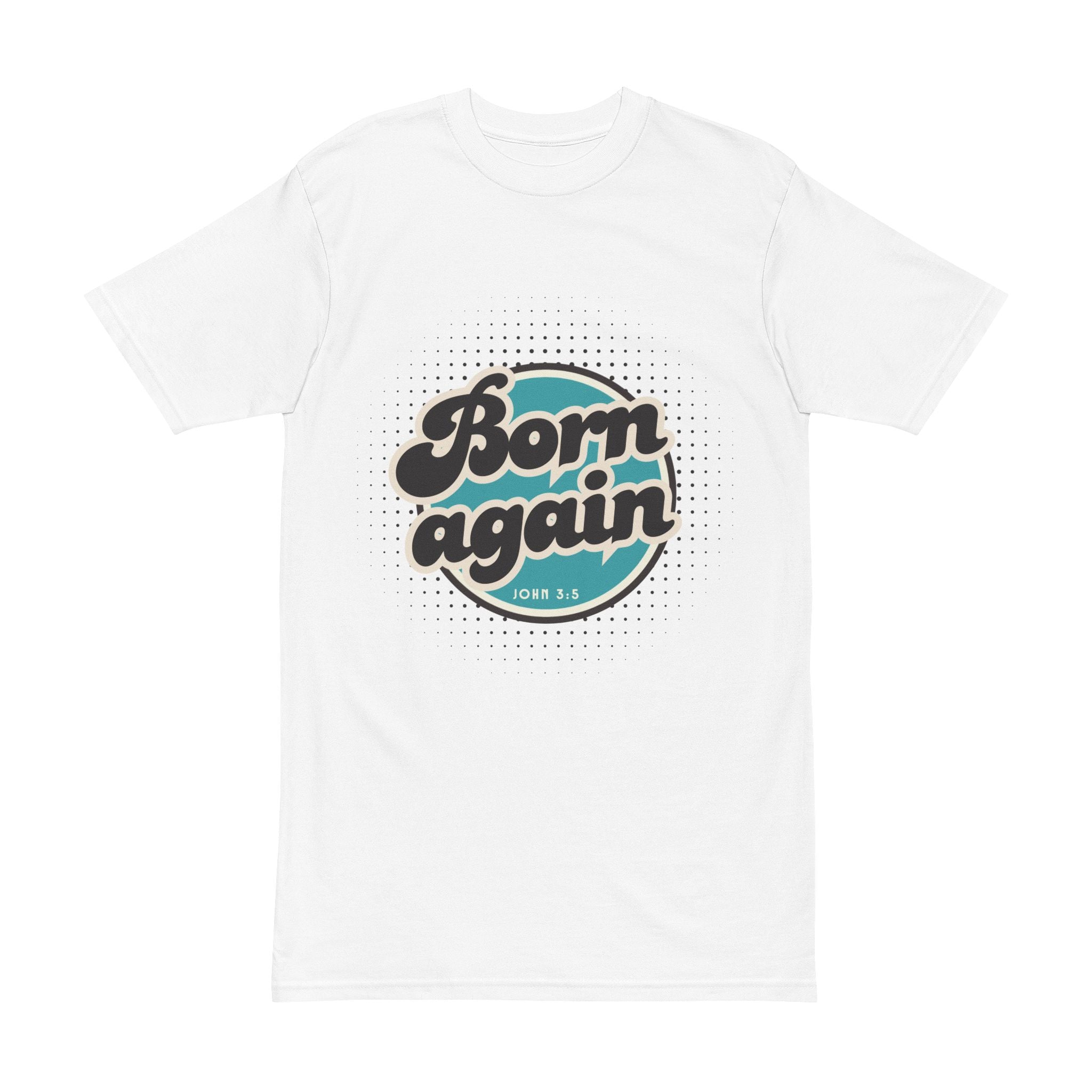 Men's 'Born Again' T-Shirt — Retro Christian Faith Tee (John 3:5)