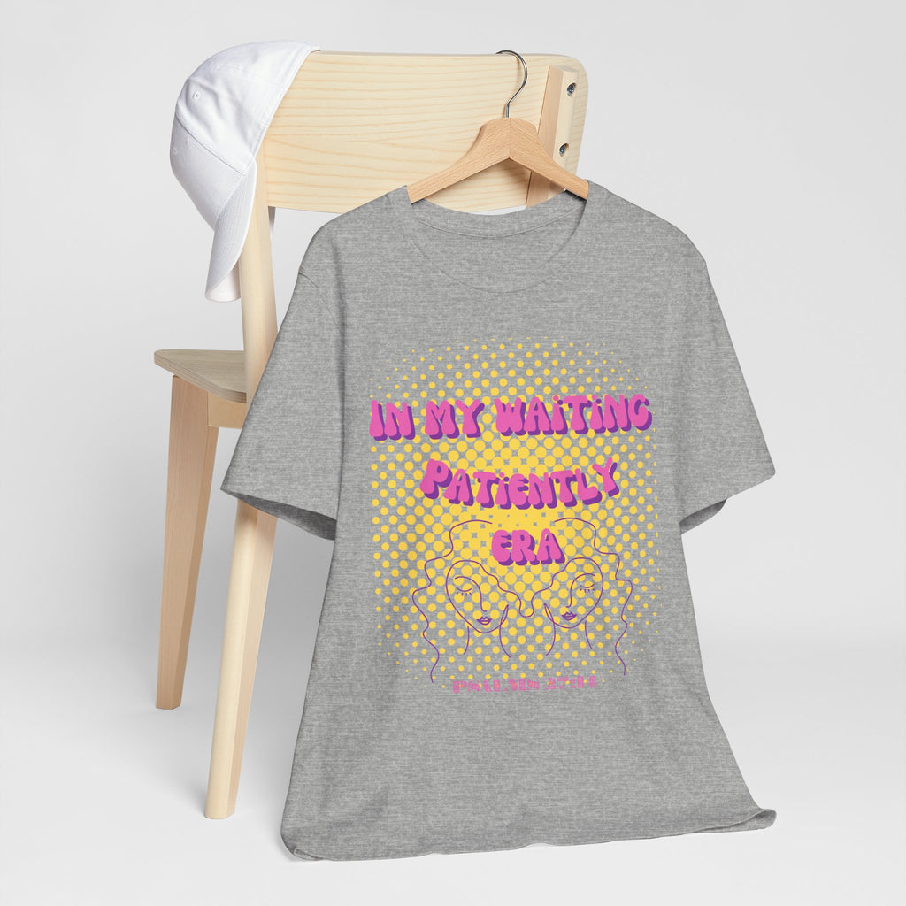 Women's 'In my Waiting Patiently Era' Tee - Yellow Graphic Jersey Short Sleeve