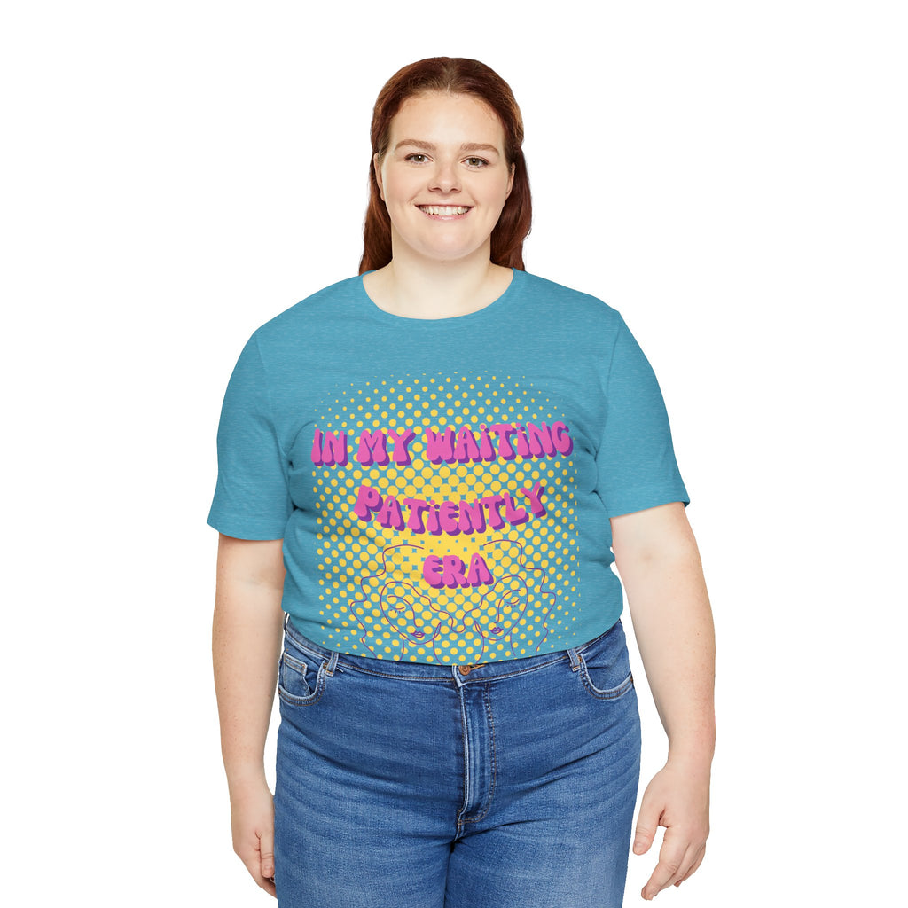 Women's 'In my Waiting Patiently Era' Tee - Yellow Graphic Jersey Short Sleeve