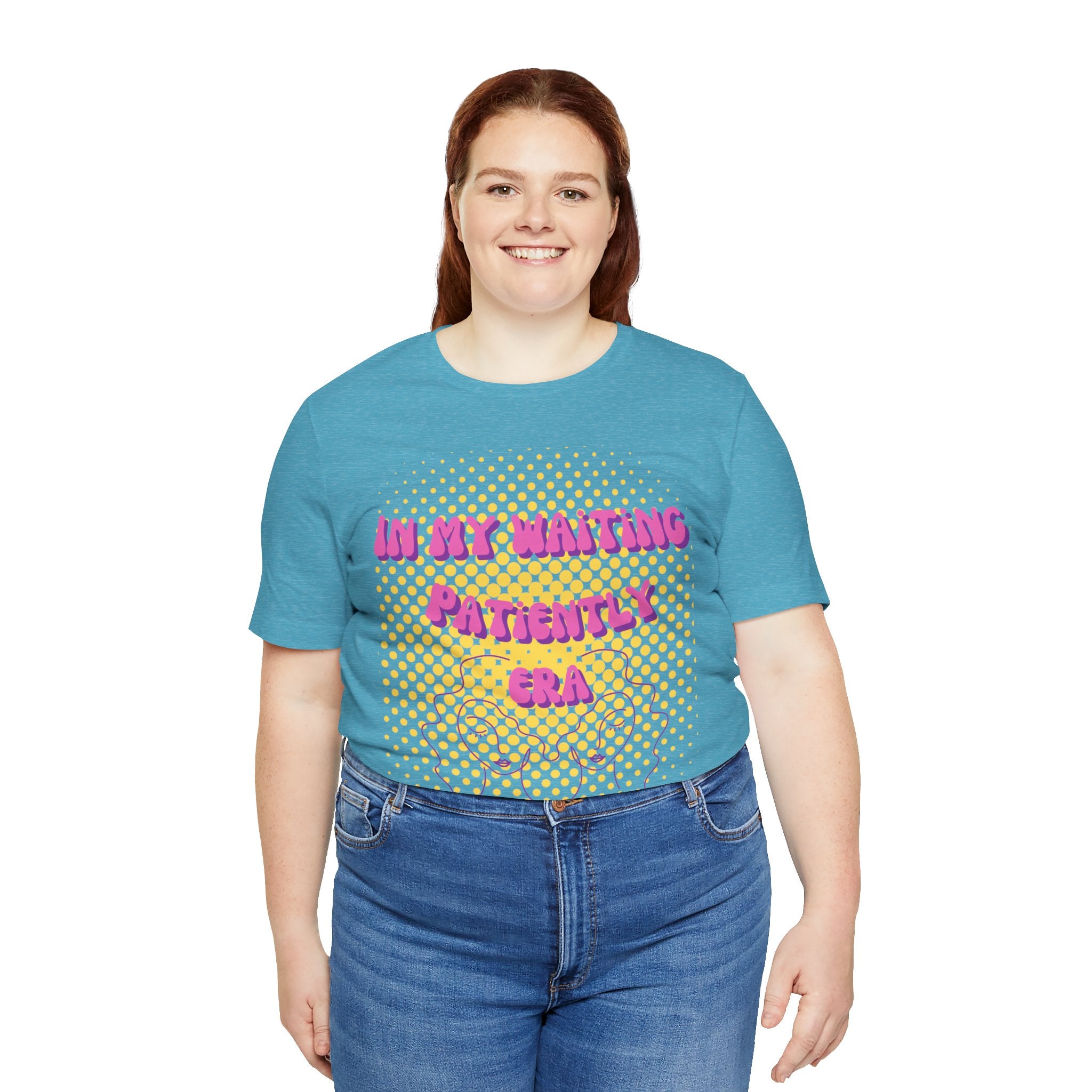 Women's 'In my Waiting Patiently Era' Tee - Yellow Graphic Jersey Short Sleeve