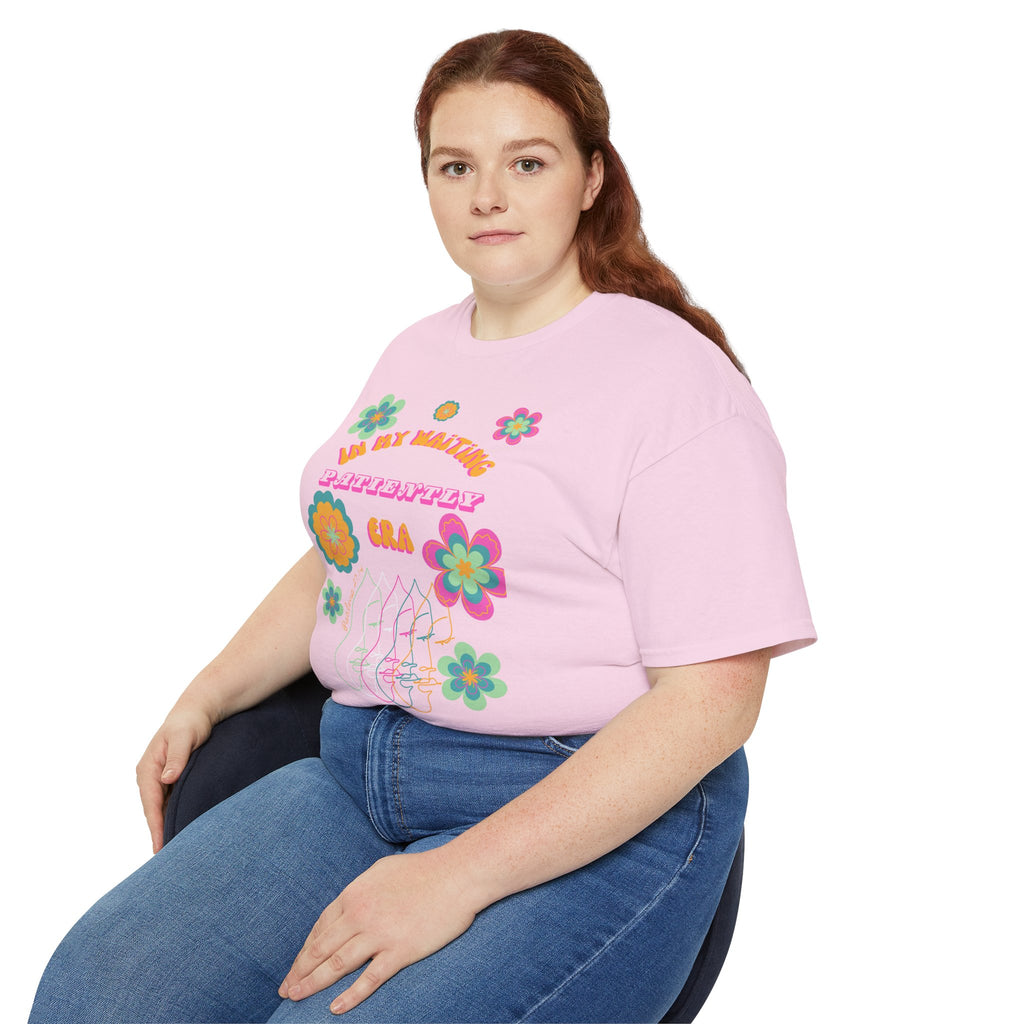 Retro Floral "In My Waiting Patiently Era" Ladies' V-Neck T-Shirt