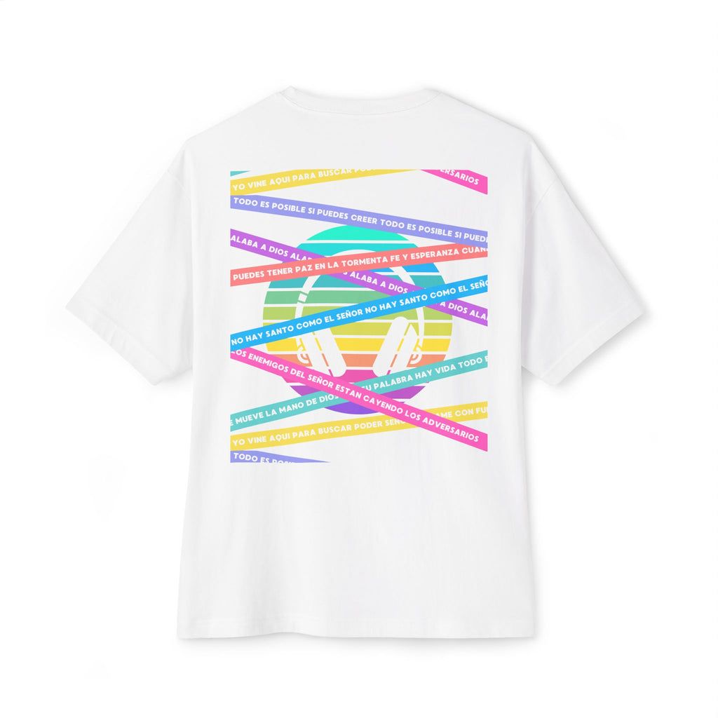 Woman's Spanish Music Tee (Música Cristiana letras)— Oversized Boxy with Colors